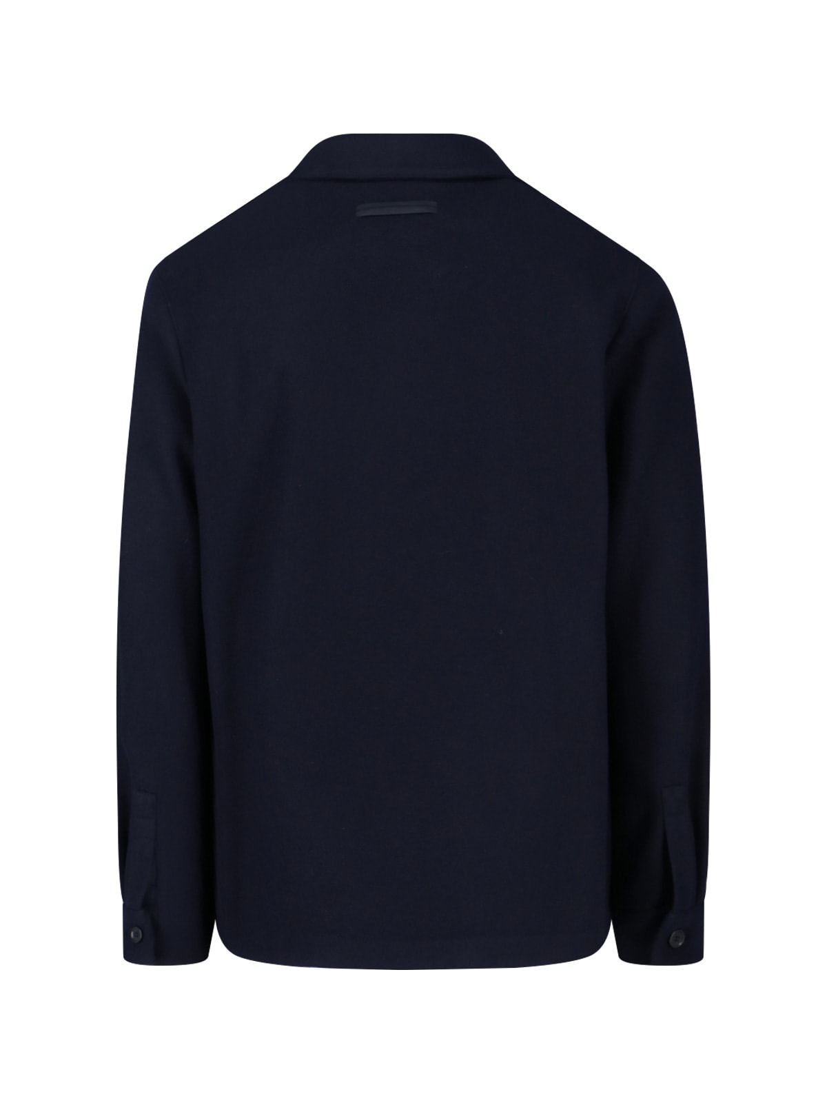 Zegna Wool And Cashmere Blend Shirt Jacket In Blue
