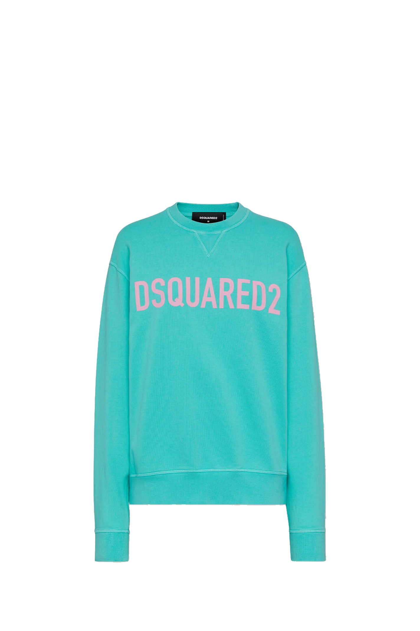 Dsquared2 Logo Cool Fit Cotton Crew Sweatshirt In Clear Blue