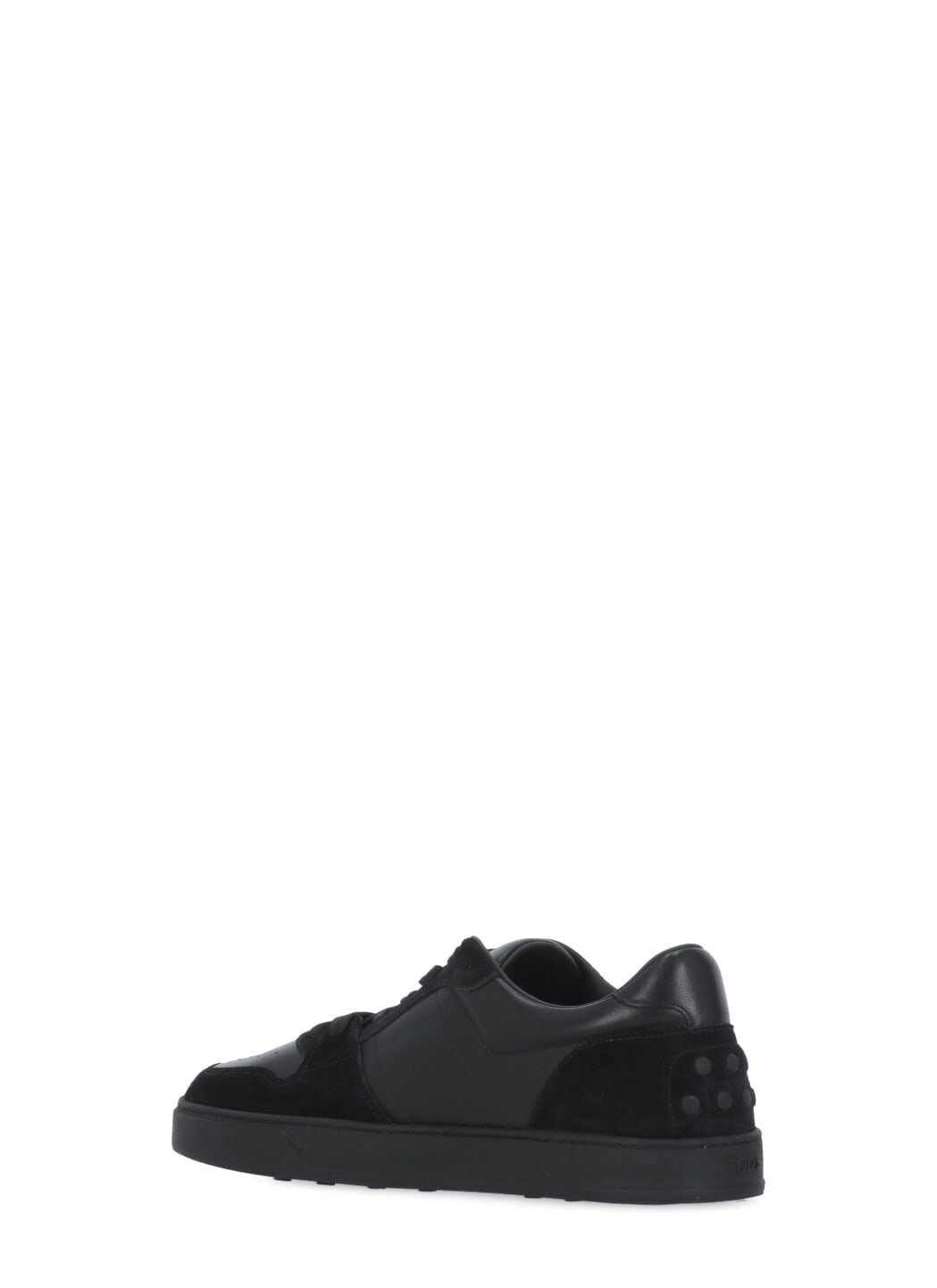 Shop Tod's Leather Sneakers In Black