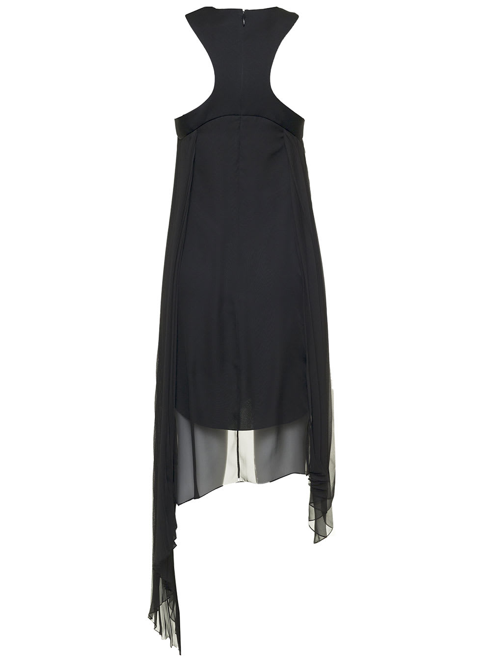 Shop Givenchy Black Pleated Dress With Asymmetrical Bottom
