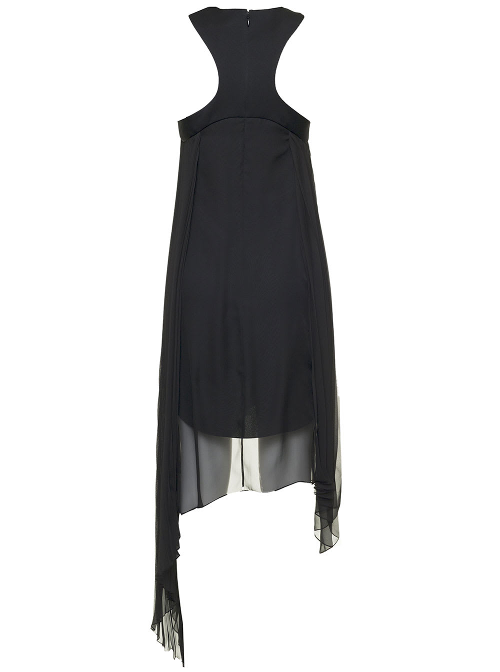 Givenchy Black Pleated Dress With Asymmetrical Bottom In Black