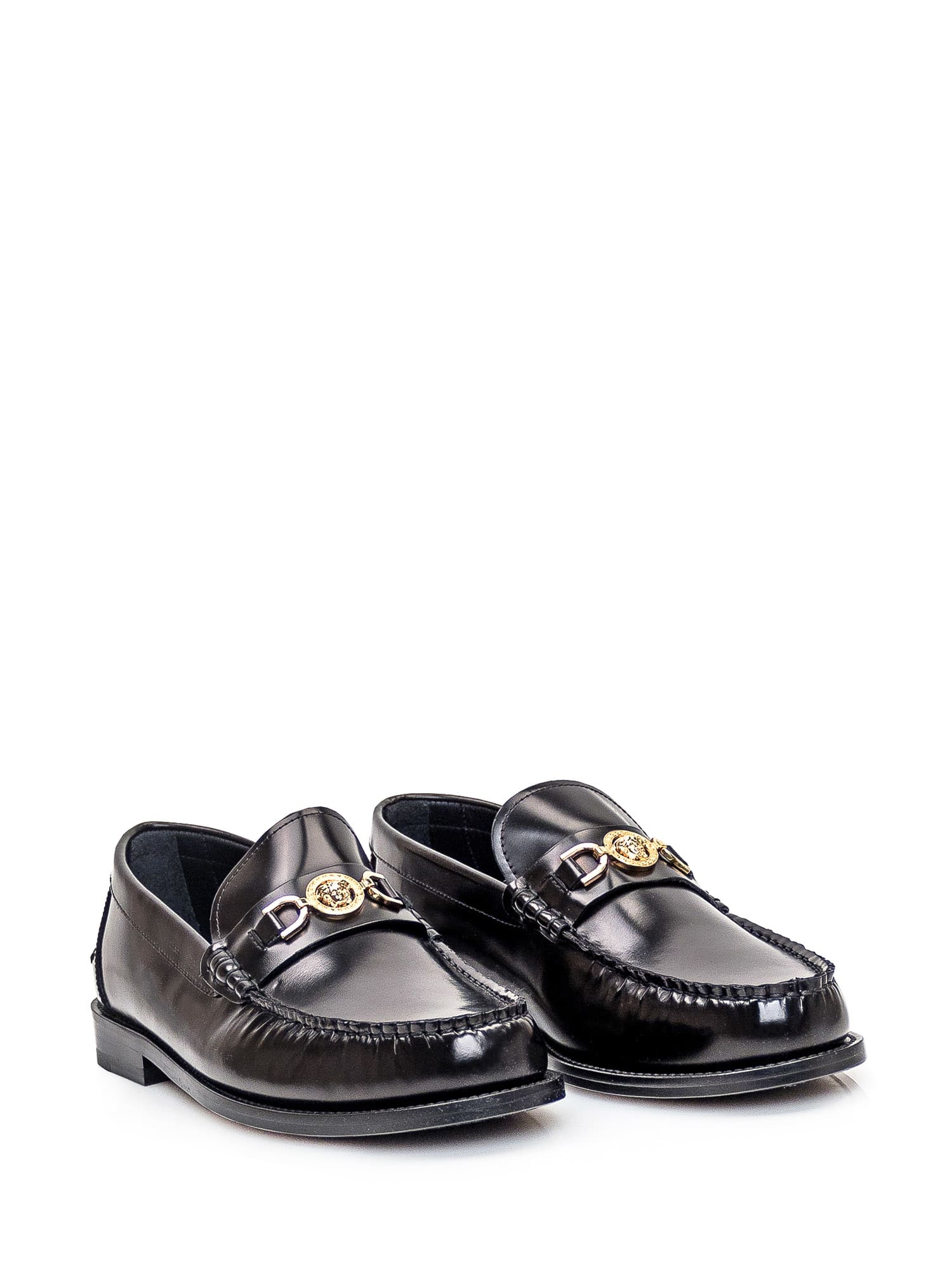 Shop Versace Medusa95 Loafer In Nero-oro