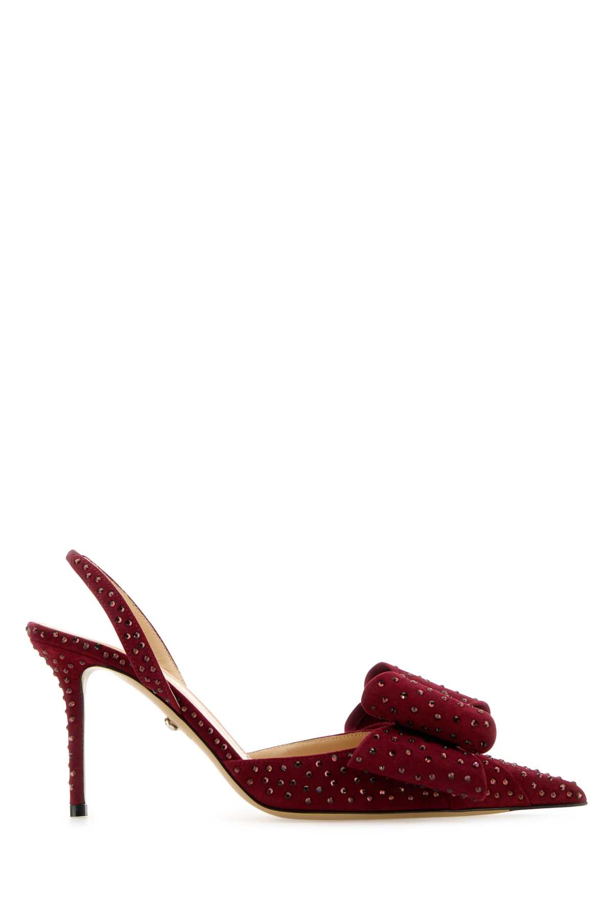 Shop Mach &amp; Mach Burgundy Suede Pumps In Bordeaux