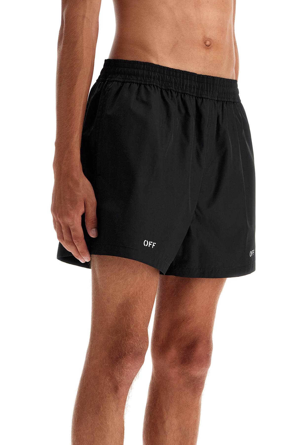 Shop Off-white Surfer Sea Bermuda Shorts In Black White (black)