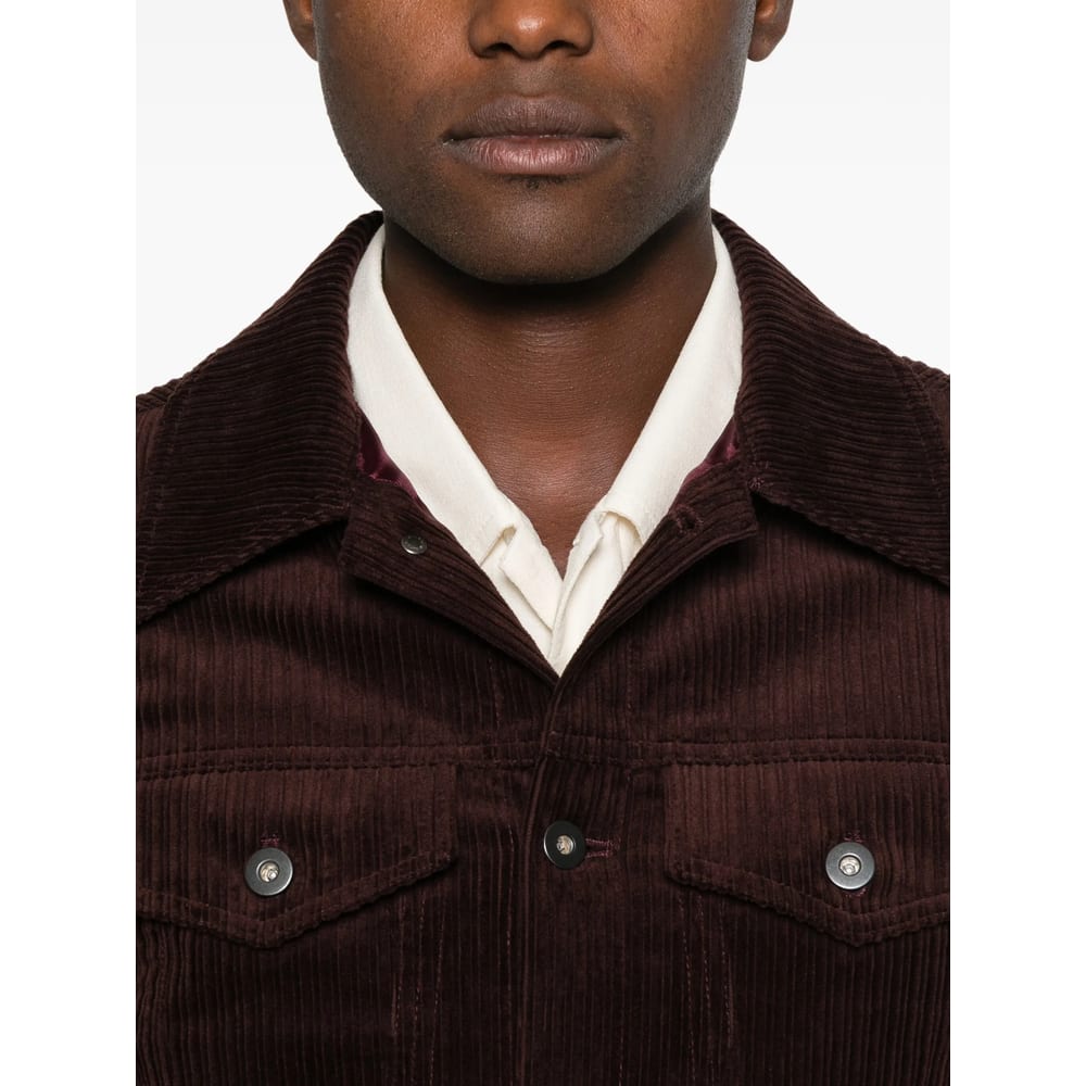 Tonywack Burgundy Corduroy Trucker Jacket In Brown