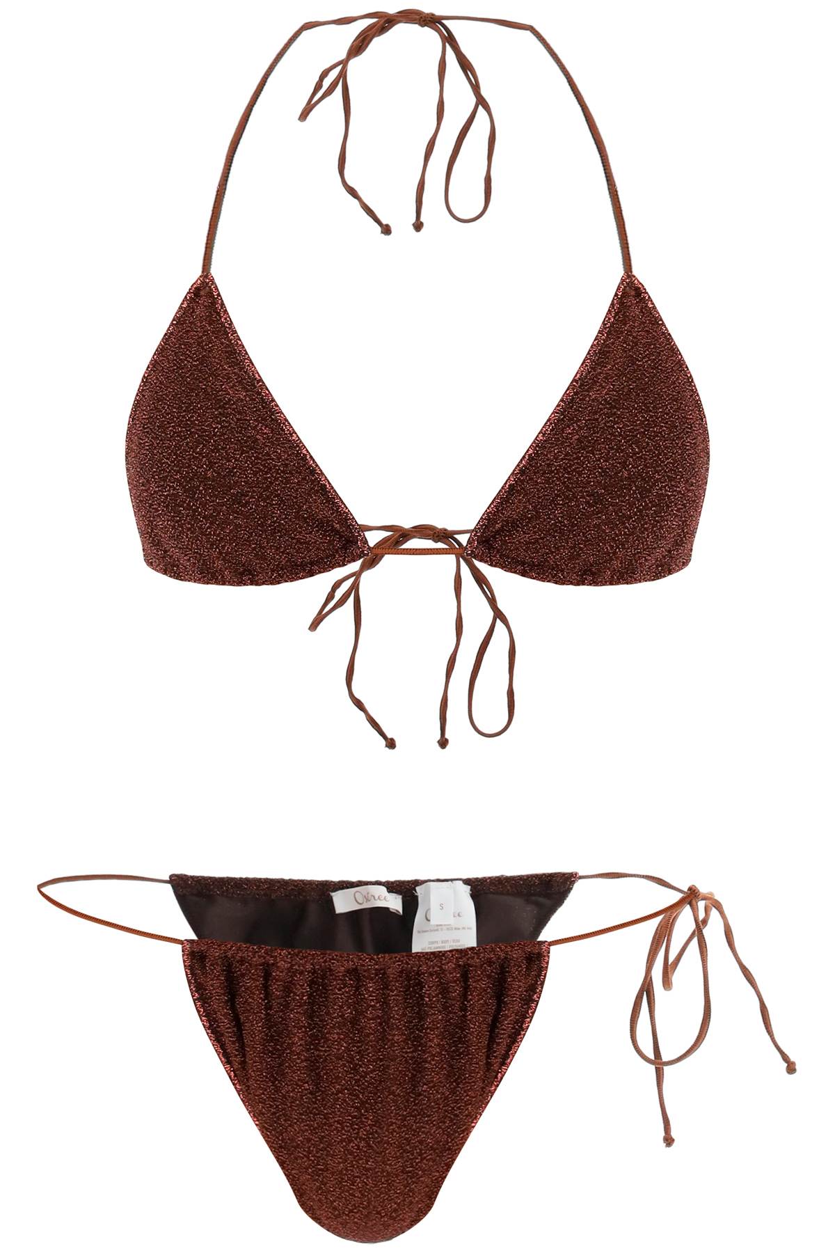 Shop Oseree Lumière Microkini Set In Chocolate (brown)