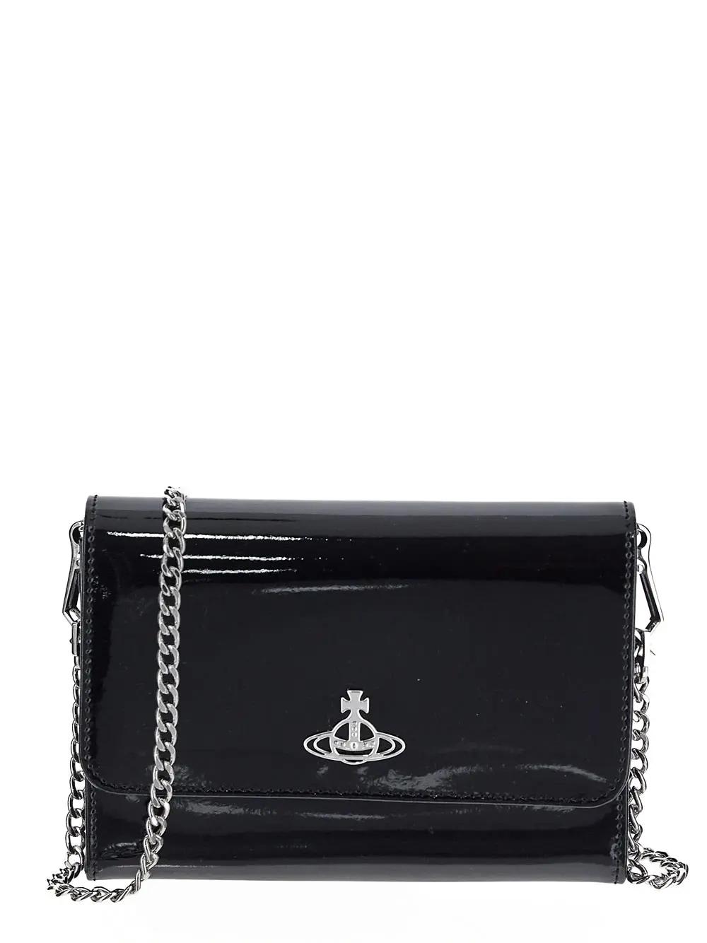 Shop Vivienne Westwood Shiny Patent Crossbody Bag In Black