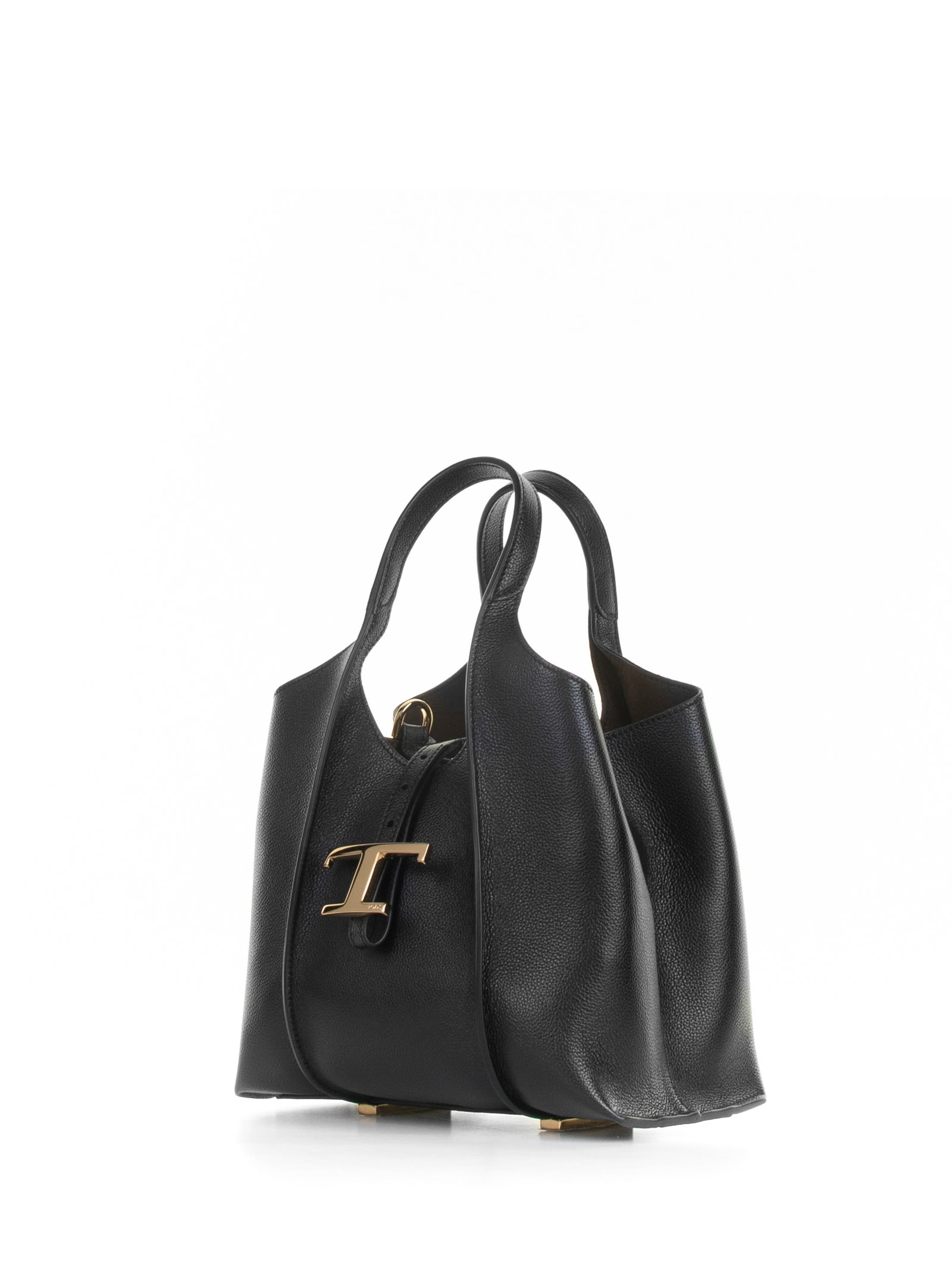Shop Tod's T Timeless Mini Leather Shopping Bag In Black