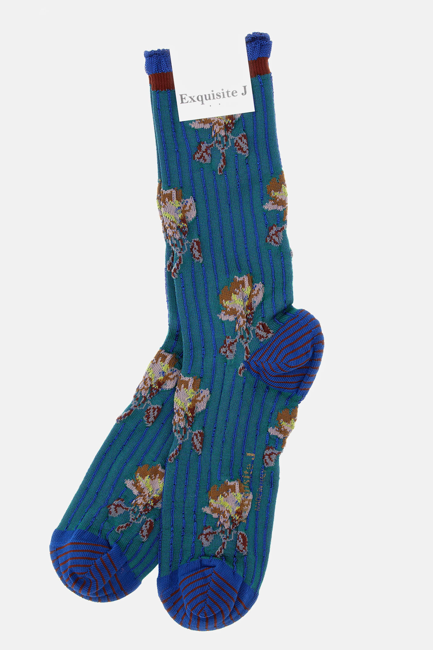 Exquisite J Mid-lenght Cotton Blend Socks In Multi