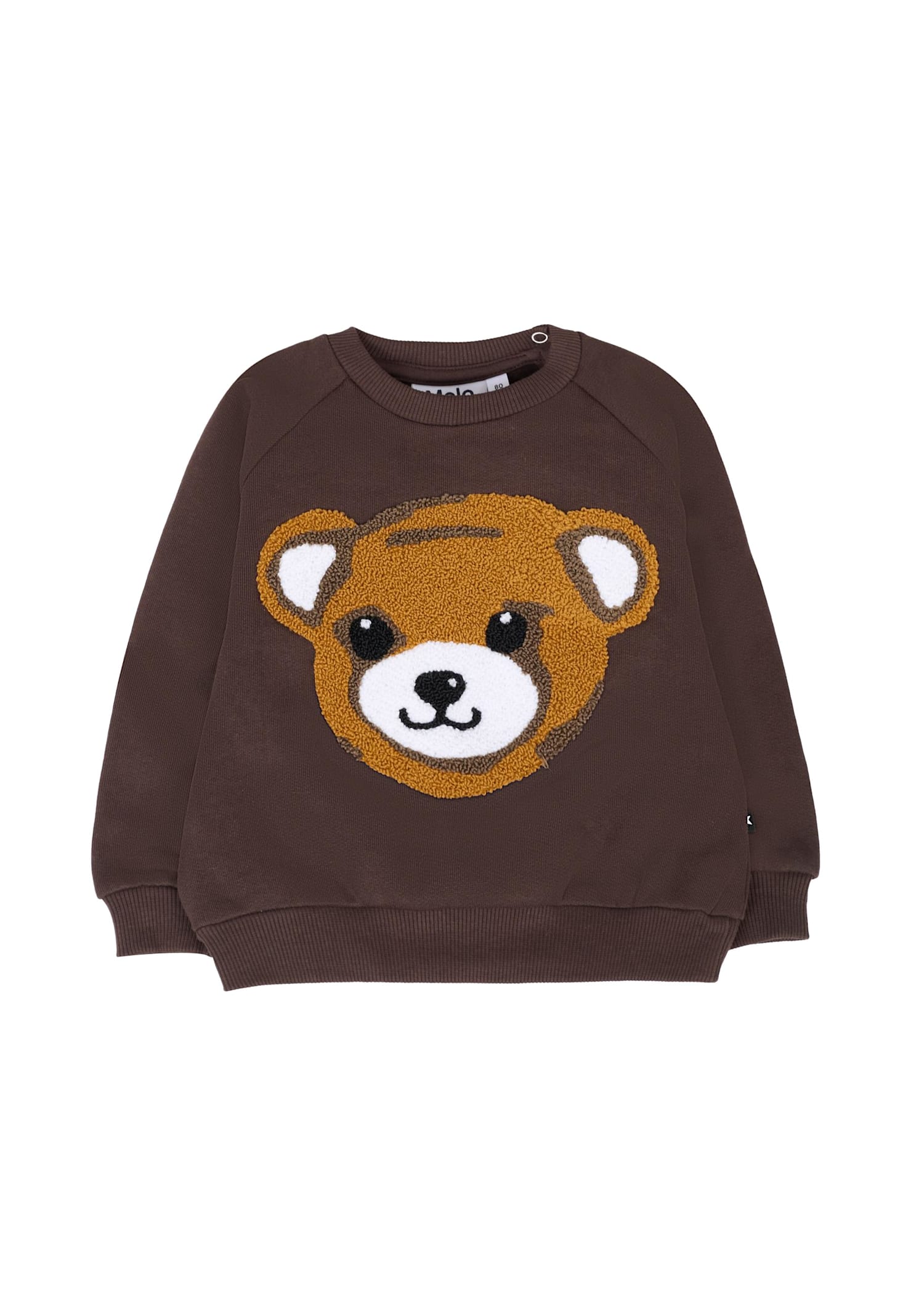 Molo Brown Sweatshirt For Babykids With Bear In Brown