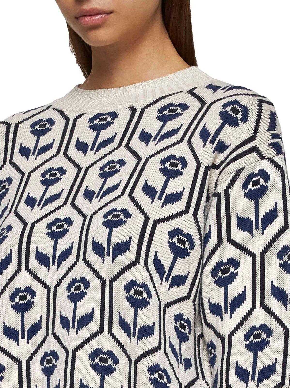 Shop Weekend Max Mara All-over Floral Patterend Crewneck Jumper