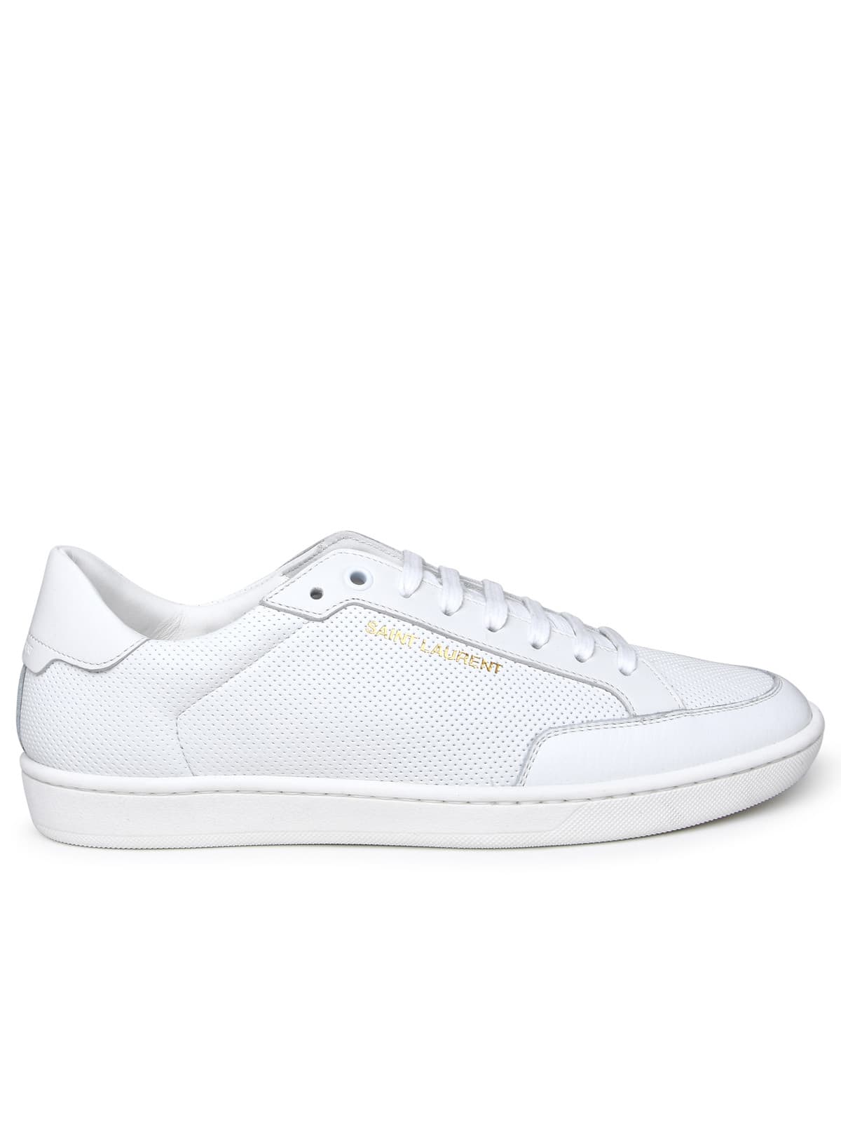 Shop Saint Laurent Court Sneakers In White Leather In Bl O/blo/bl O/bl O/b