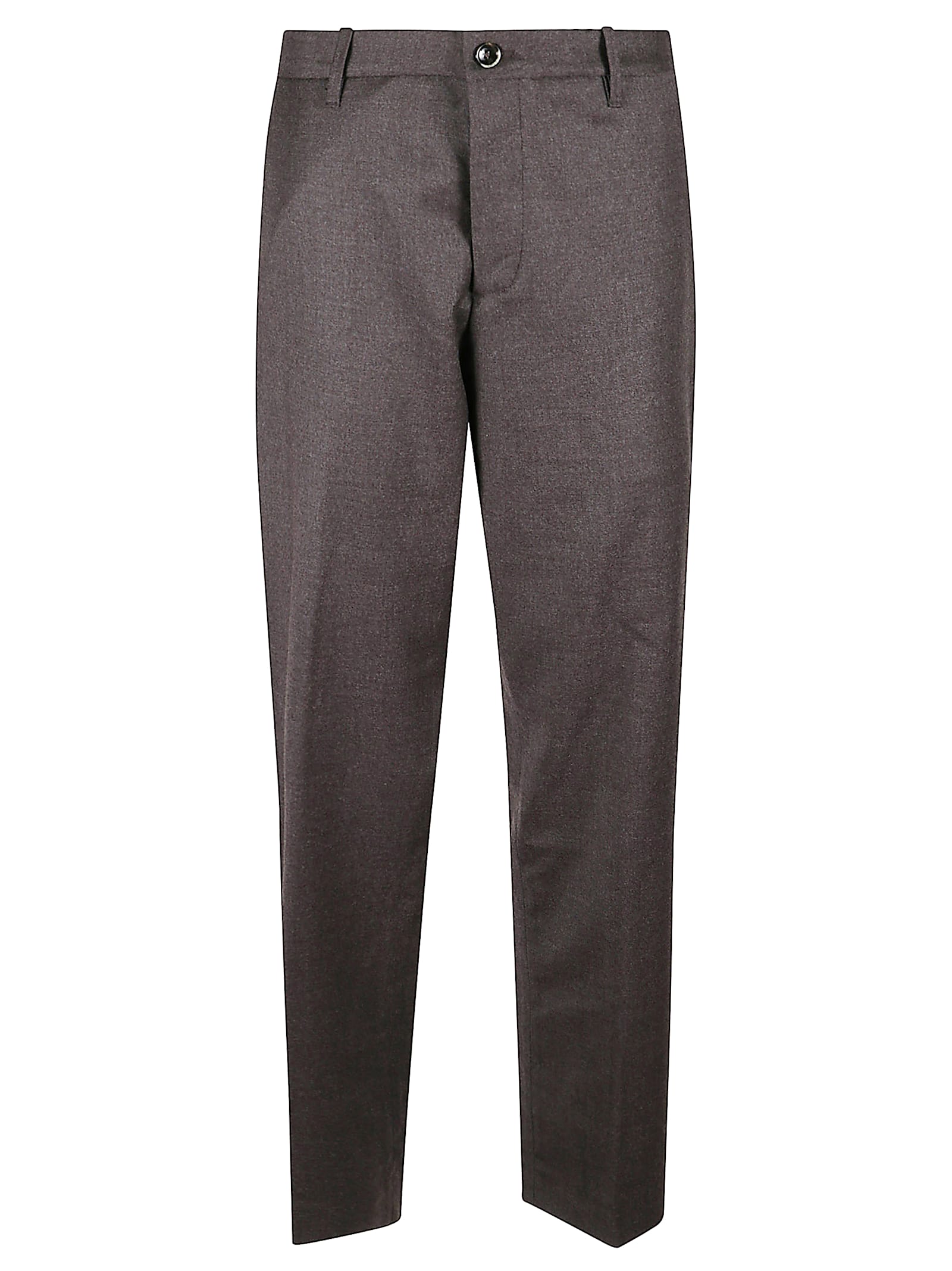 Nine In The Morning Buttoned Straight-leg Trousers In Gray