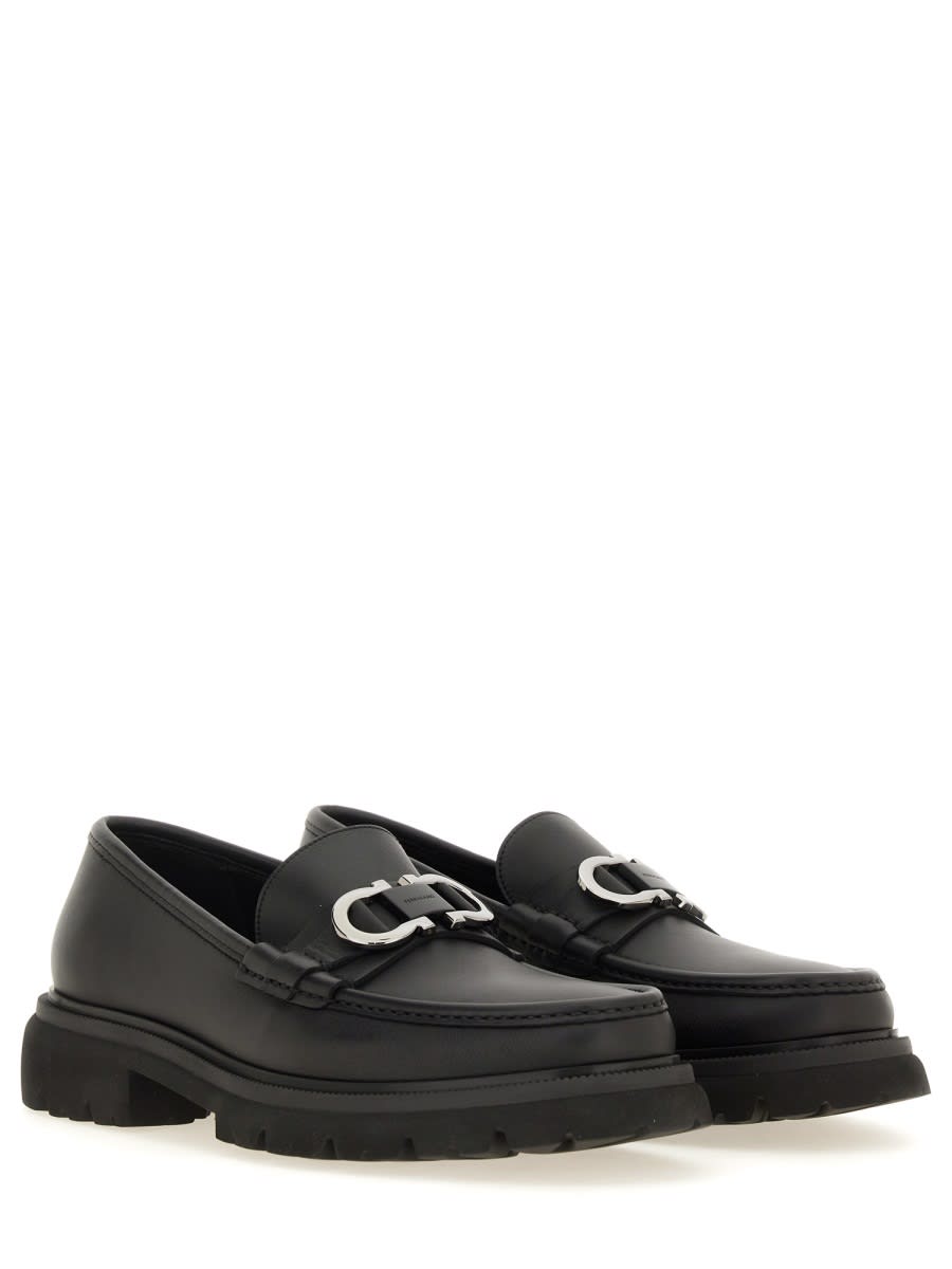 Shop Ferragamo Moccasin Ornament Gancini In Black