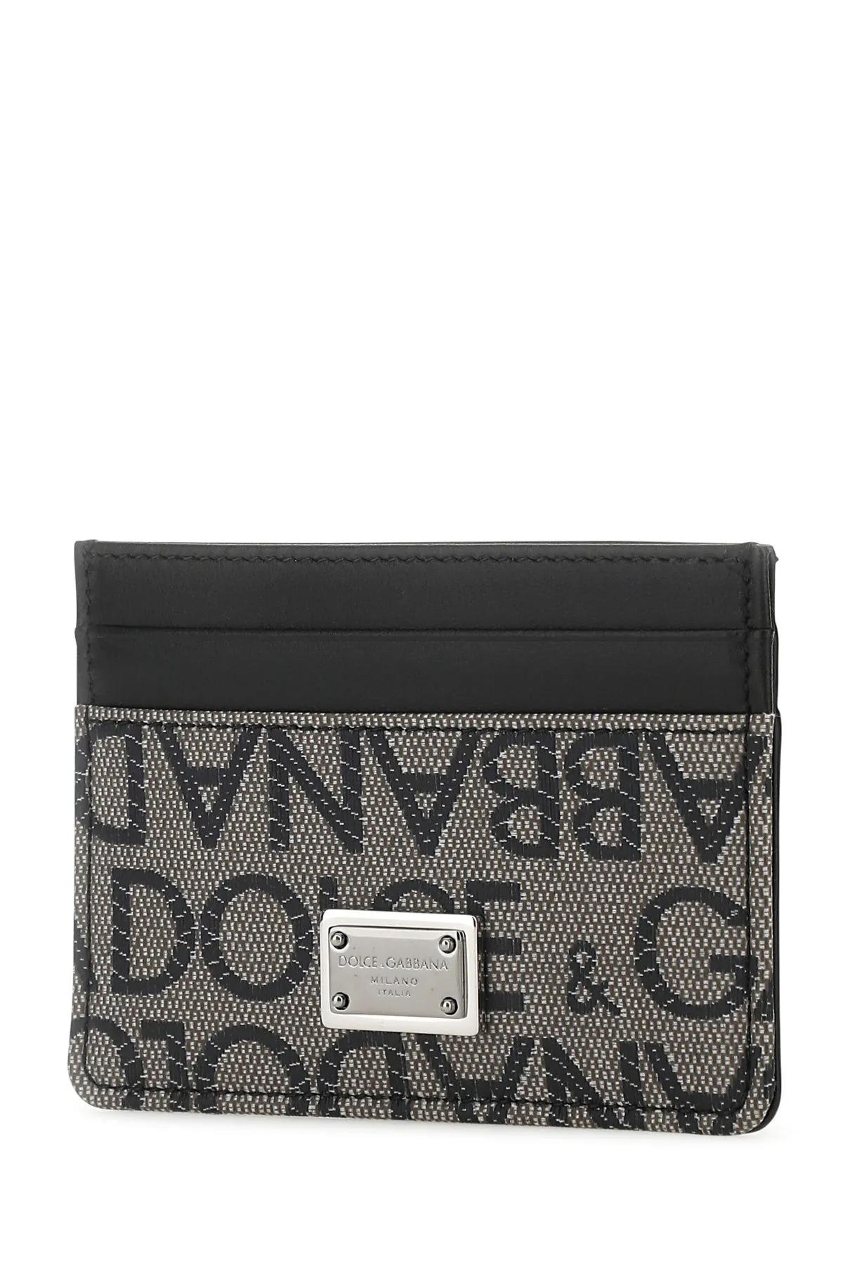 Shop Dolce & Gabbana Multicolor Leather And Fabric Card Holder