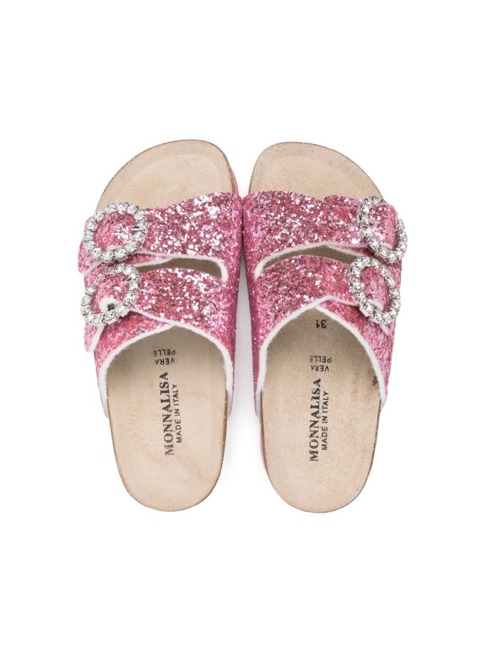 Monnalisa Hausschuhe Mit Schmuckschnalle In Pink