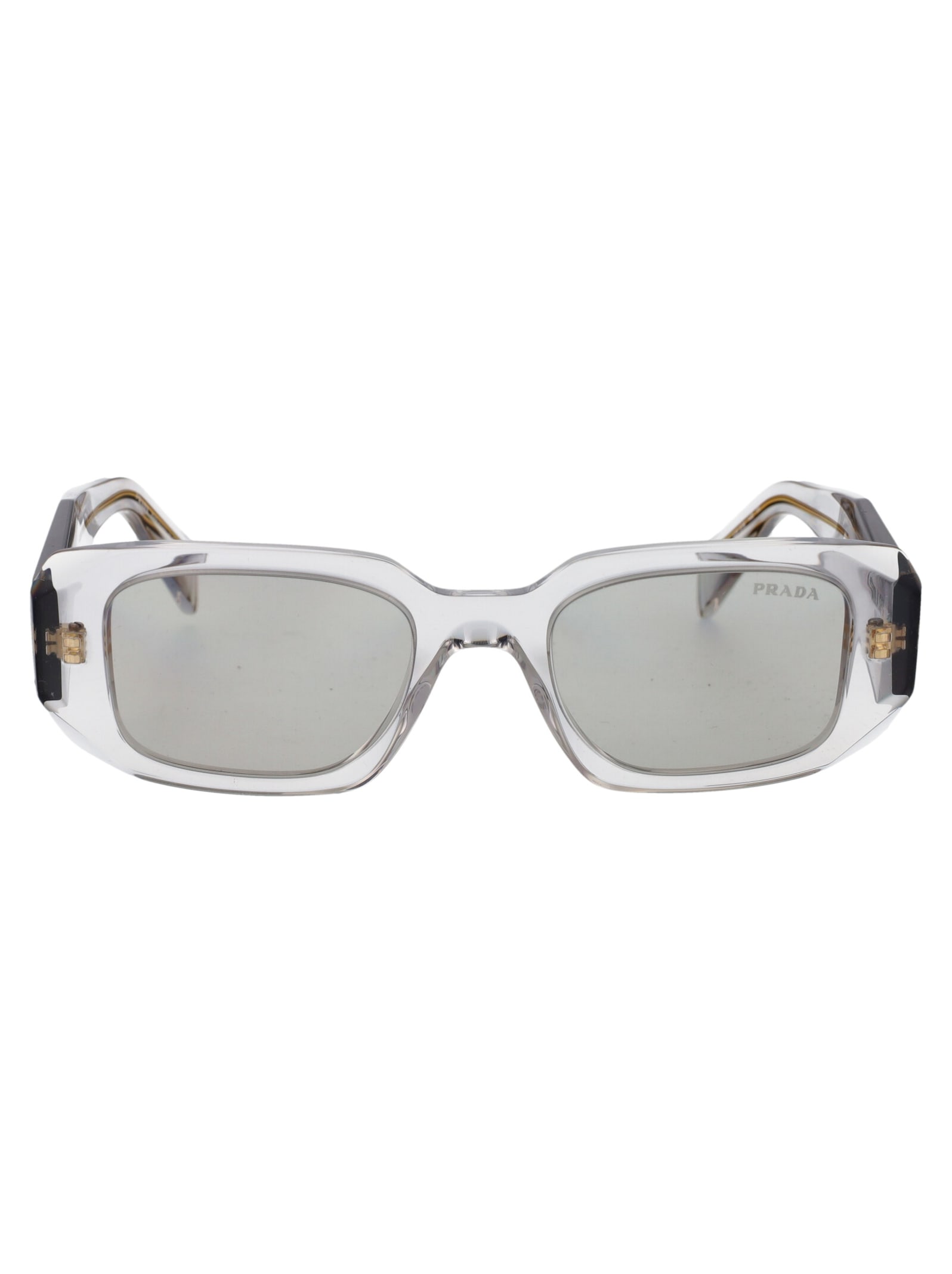 Shop Prada 0pr 17ws Sunglasses In 12r30b Transparent Grey