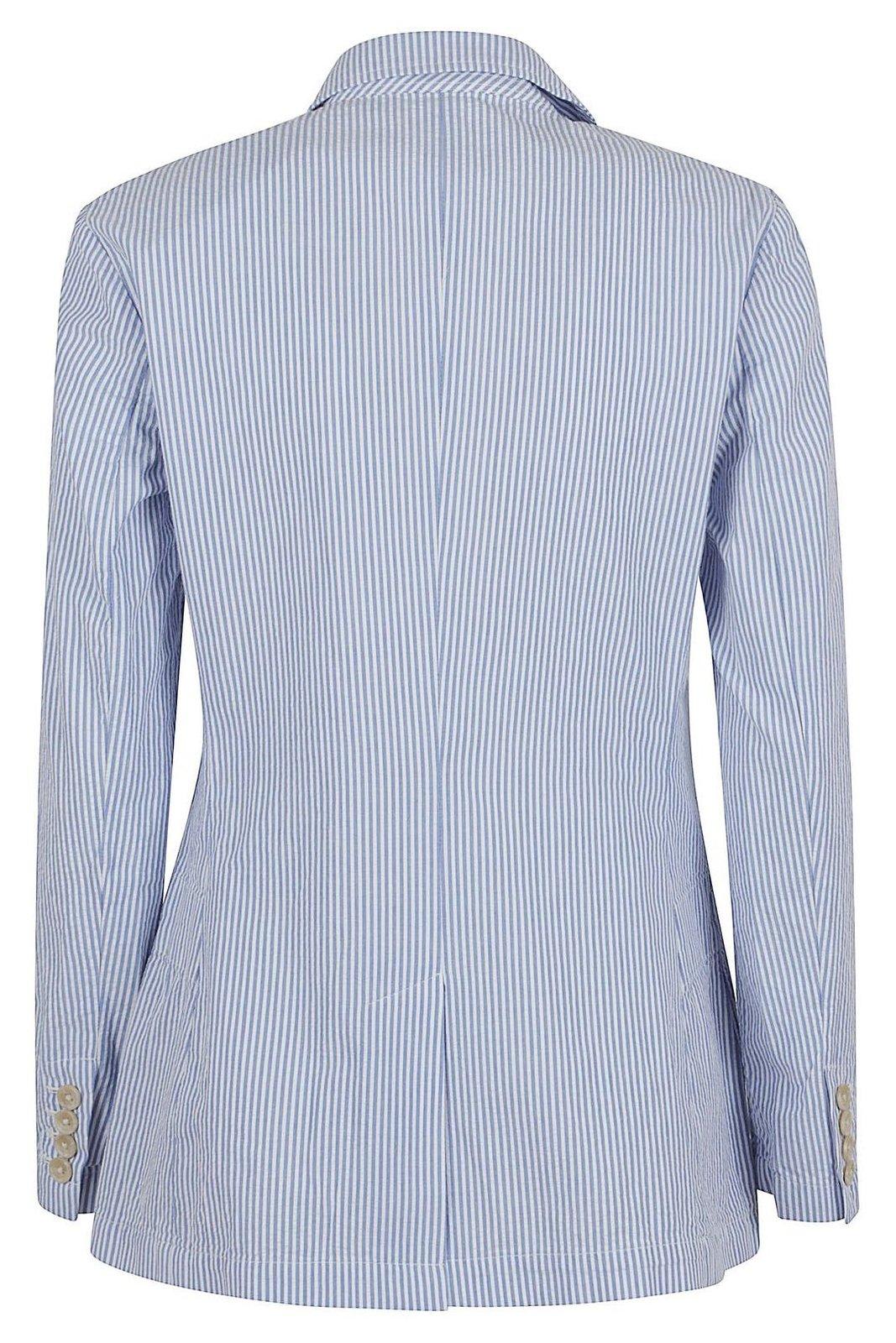 Polo Ralph Lauren Tailored Cotton Blazer With Subtle Striped Pattern