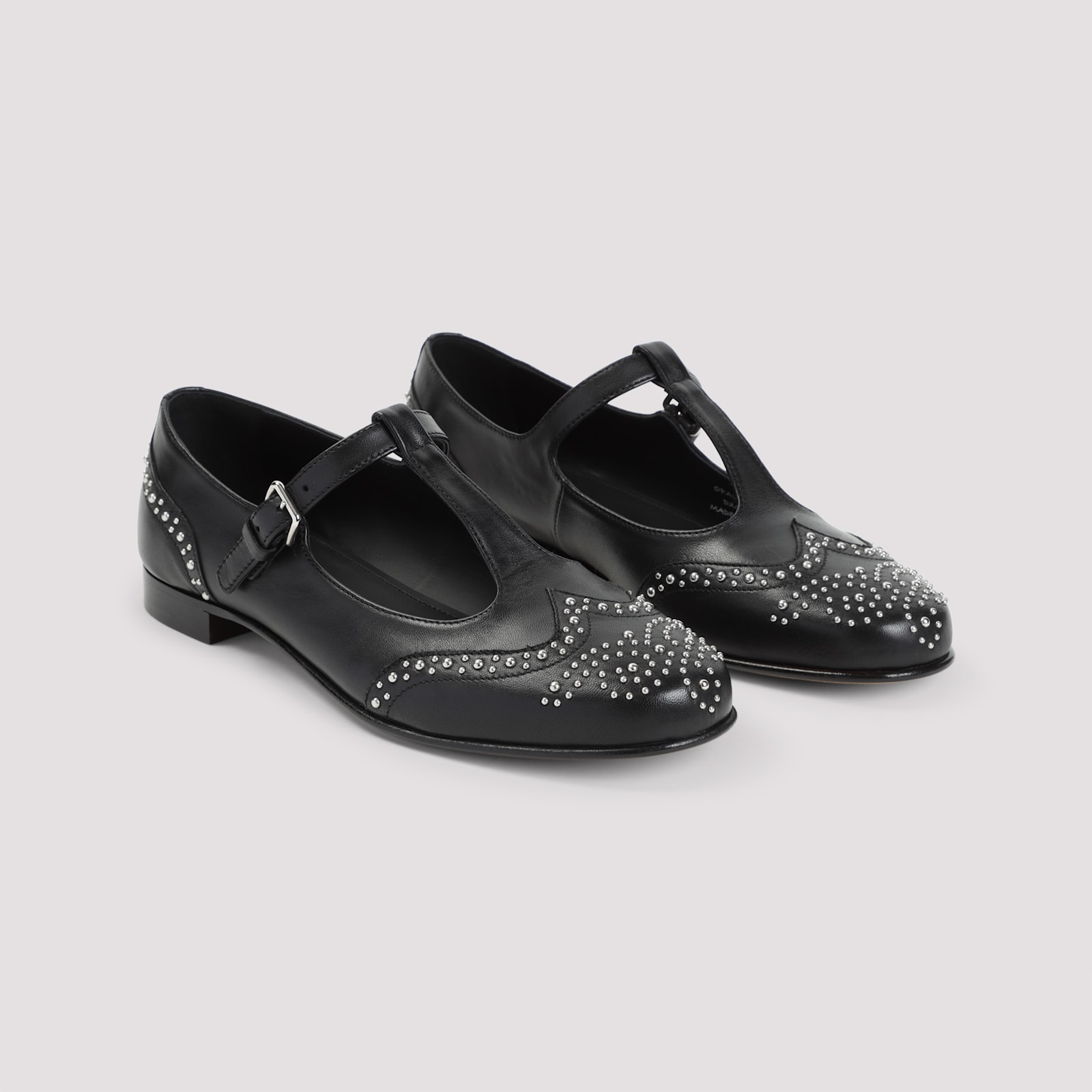 Church's Opal Studded Leather Mary Jane Brogues In Aab Black