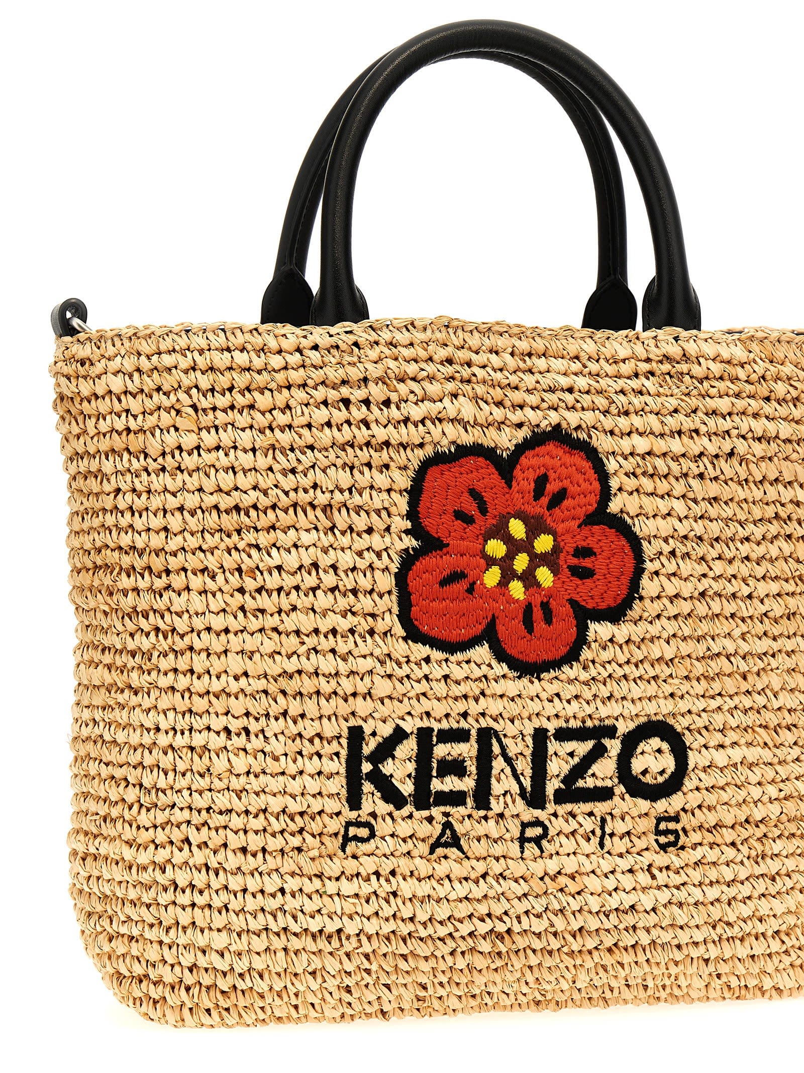 Shop Kenzo Boke Flower Small Shopping Bag In Beige
