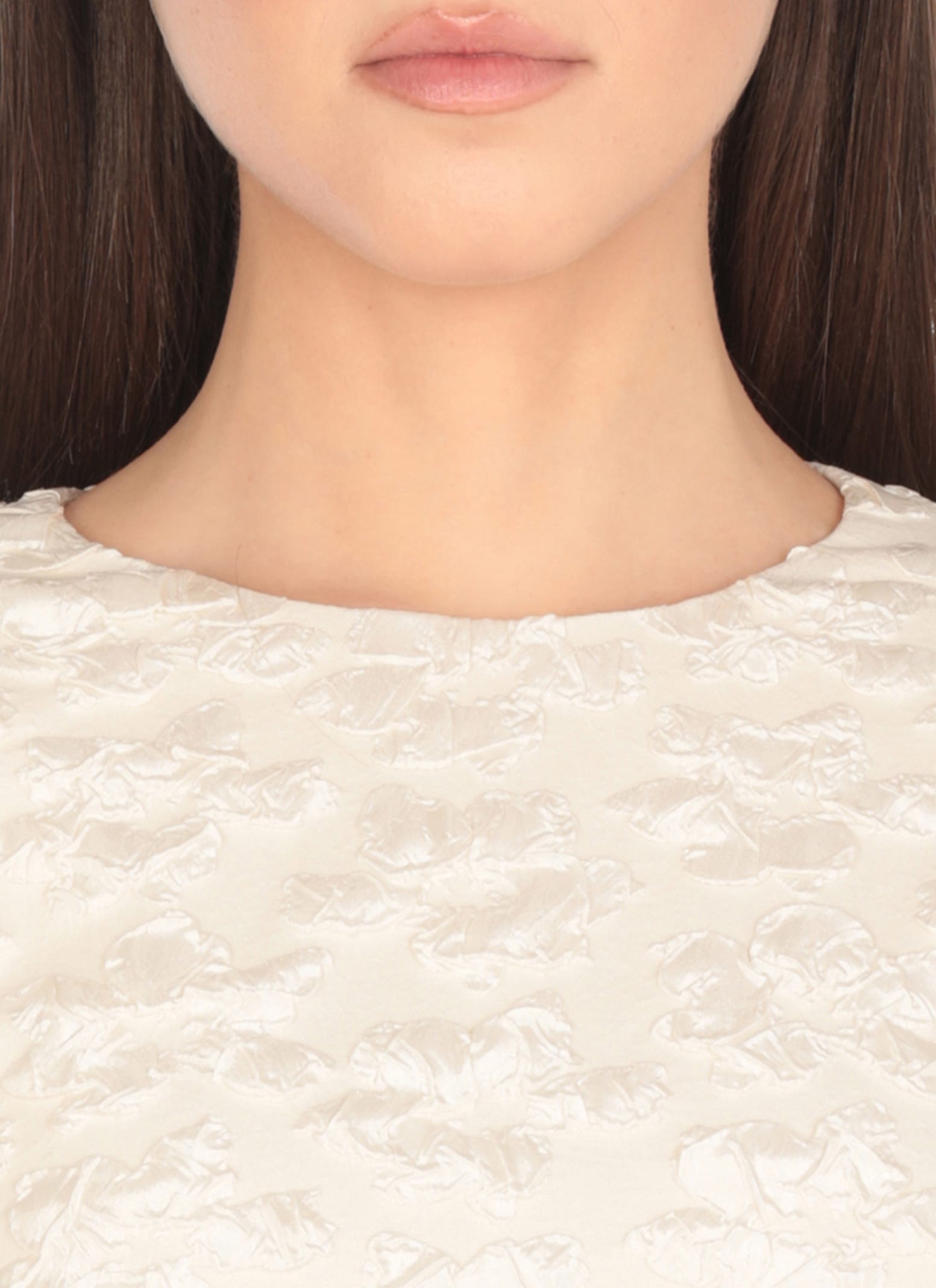 Rotate Birger Christensen Viscose Dress In Bianco