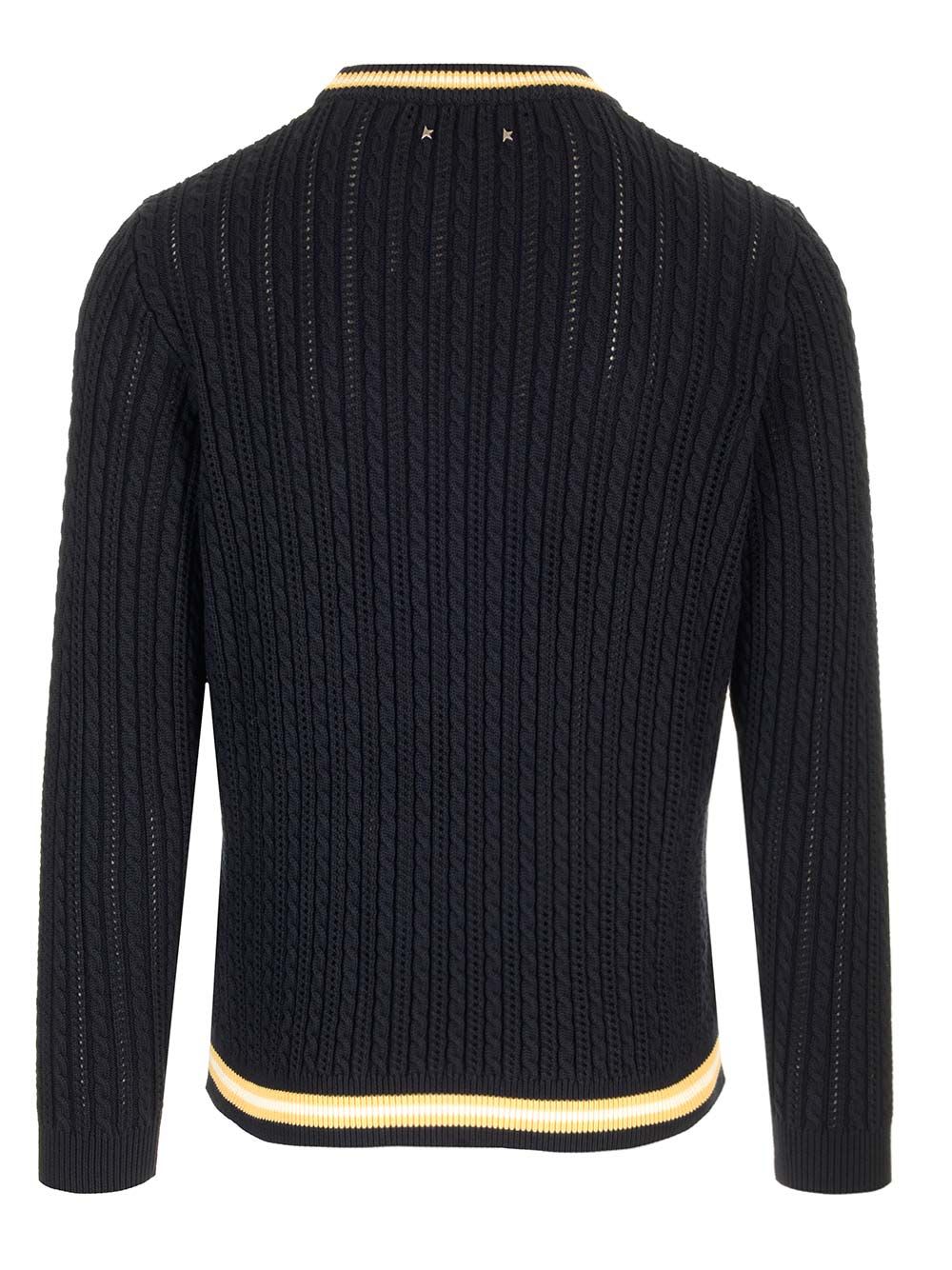 Shop Golden Goose Crewneck Sweater In Dark Blue/white/yellow