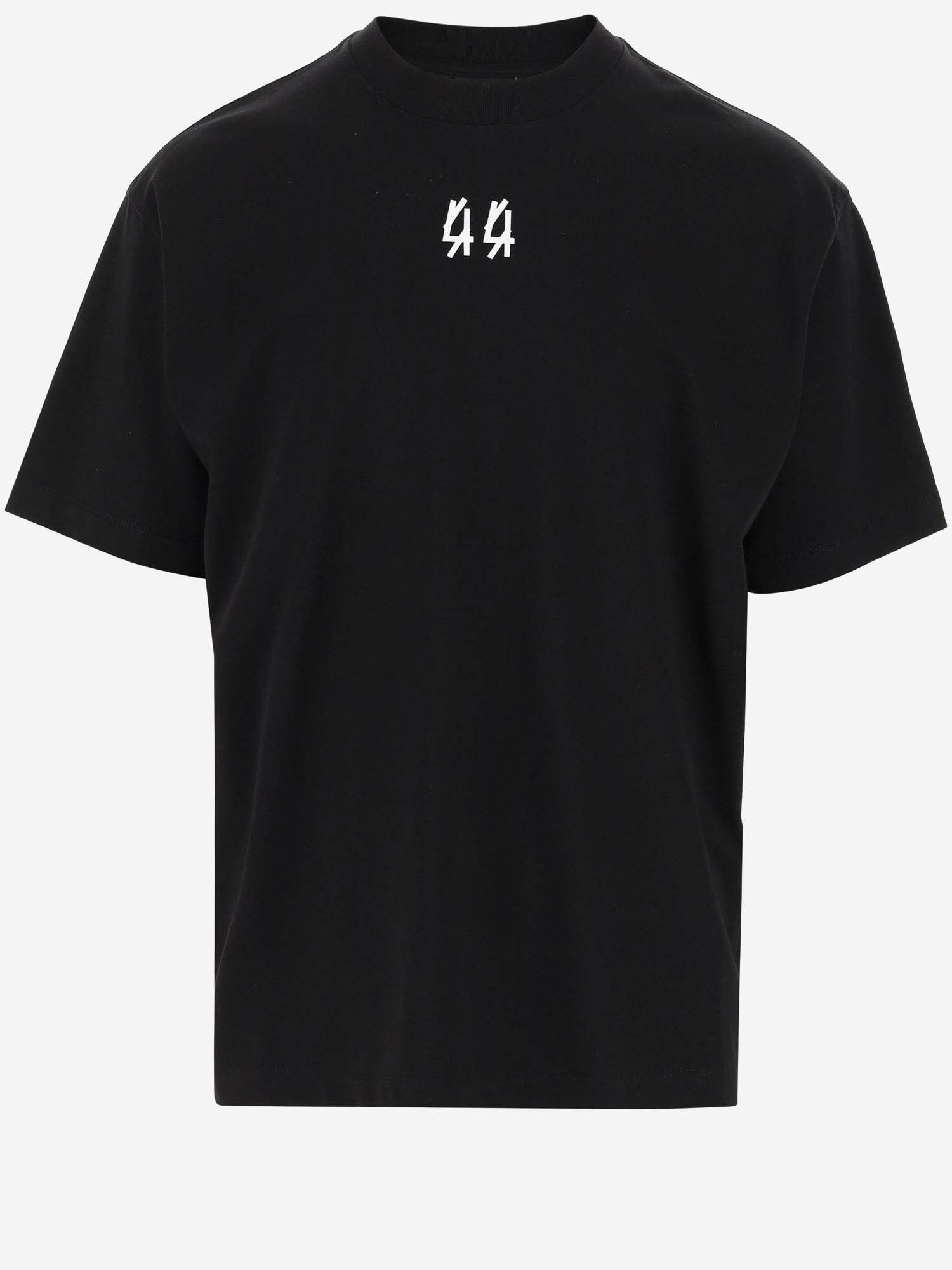 Shop 44 Label Group Cotton T-shirt With Logo In Black