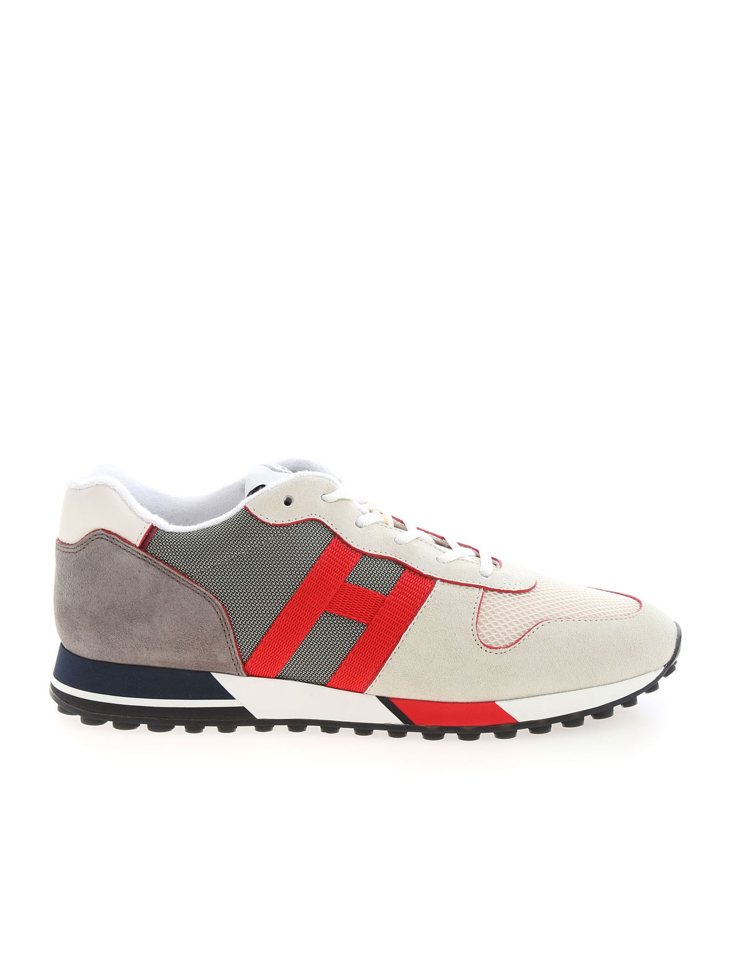 Hogan H383 Gray And Red Sneakers