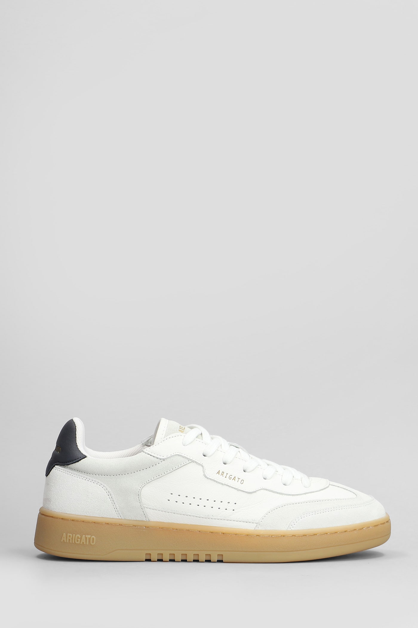 Dice T-toe Sneakers In White Suede And Leather