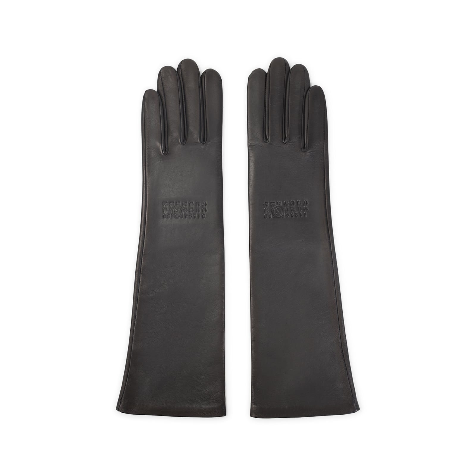 Mm6 Maison Margiela Grey Ovine Leather Gloves In Gray