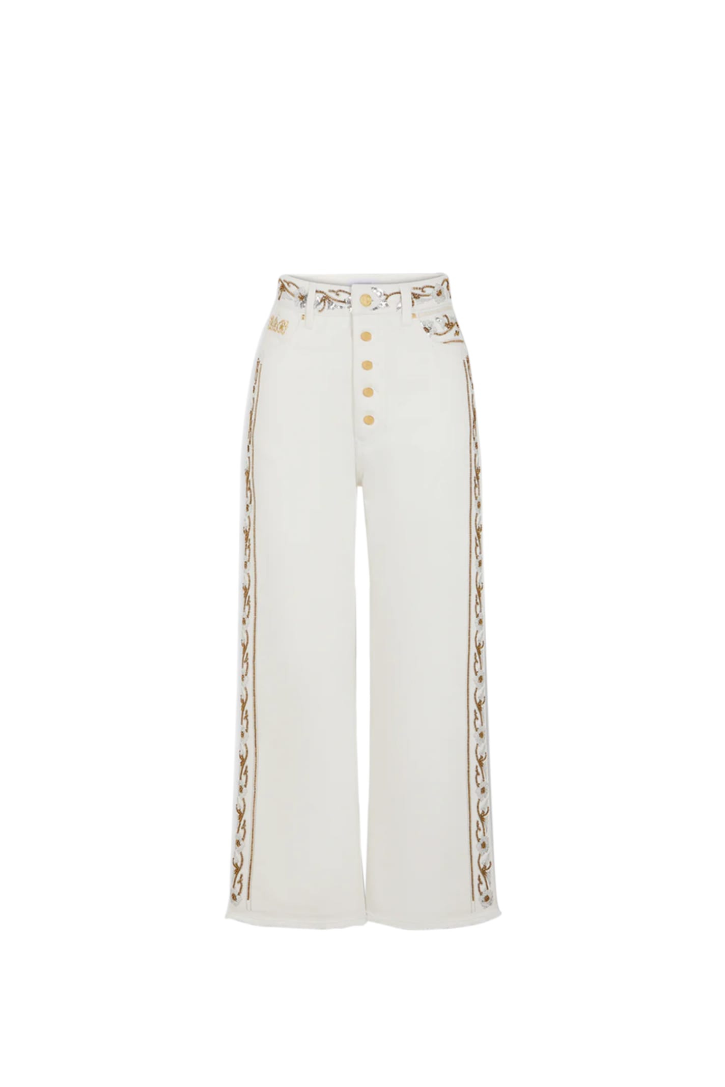 Shop Rabanne Jeans In White