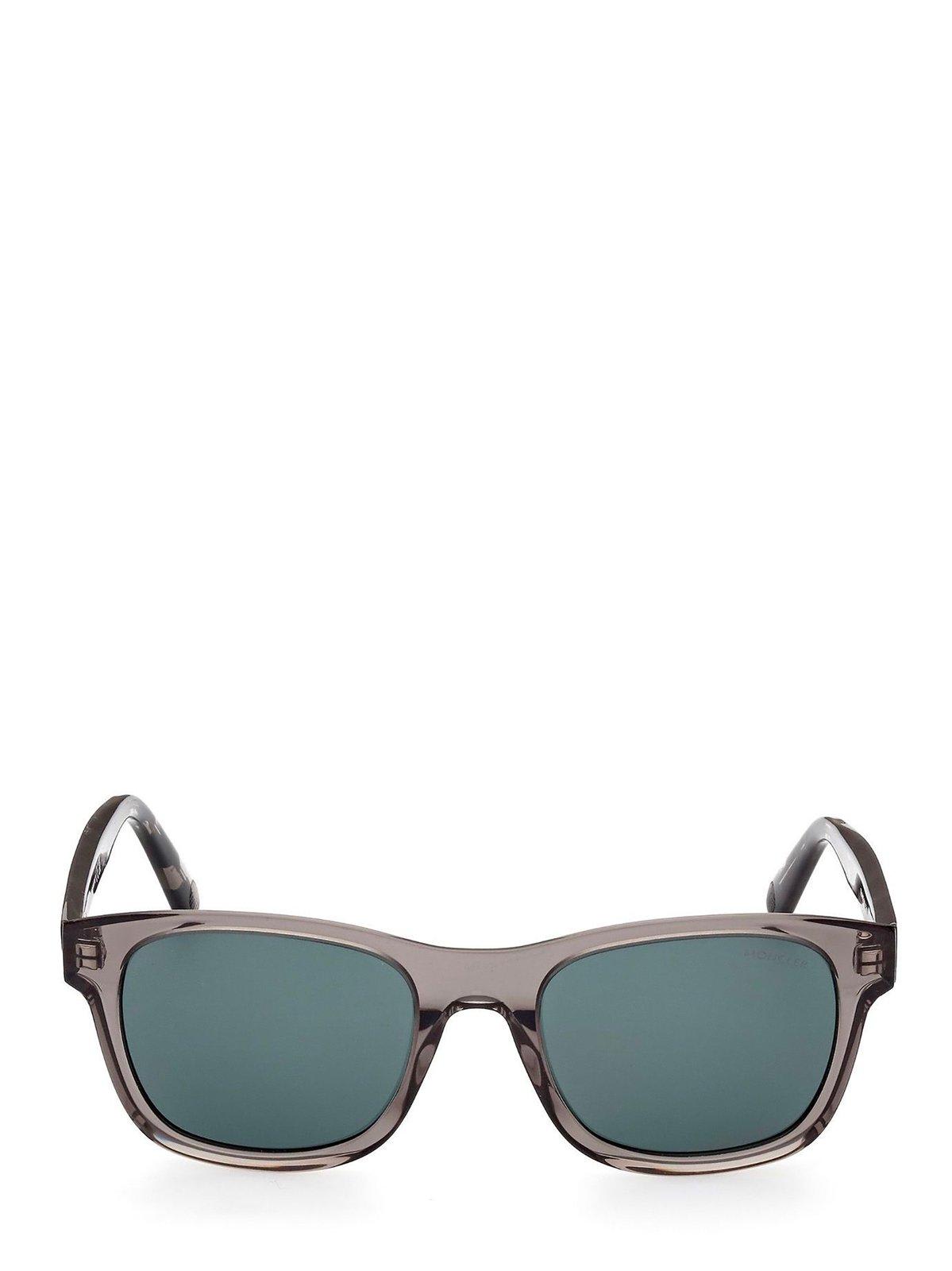 Shop Moncler Square Frame Sunglasses In 01v