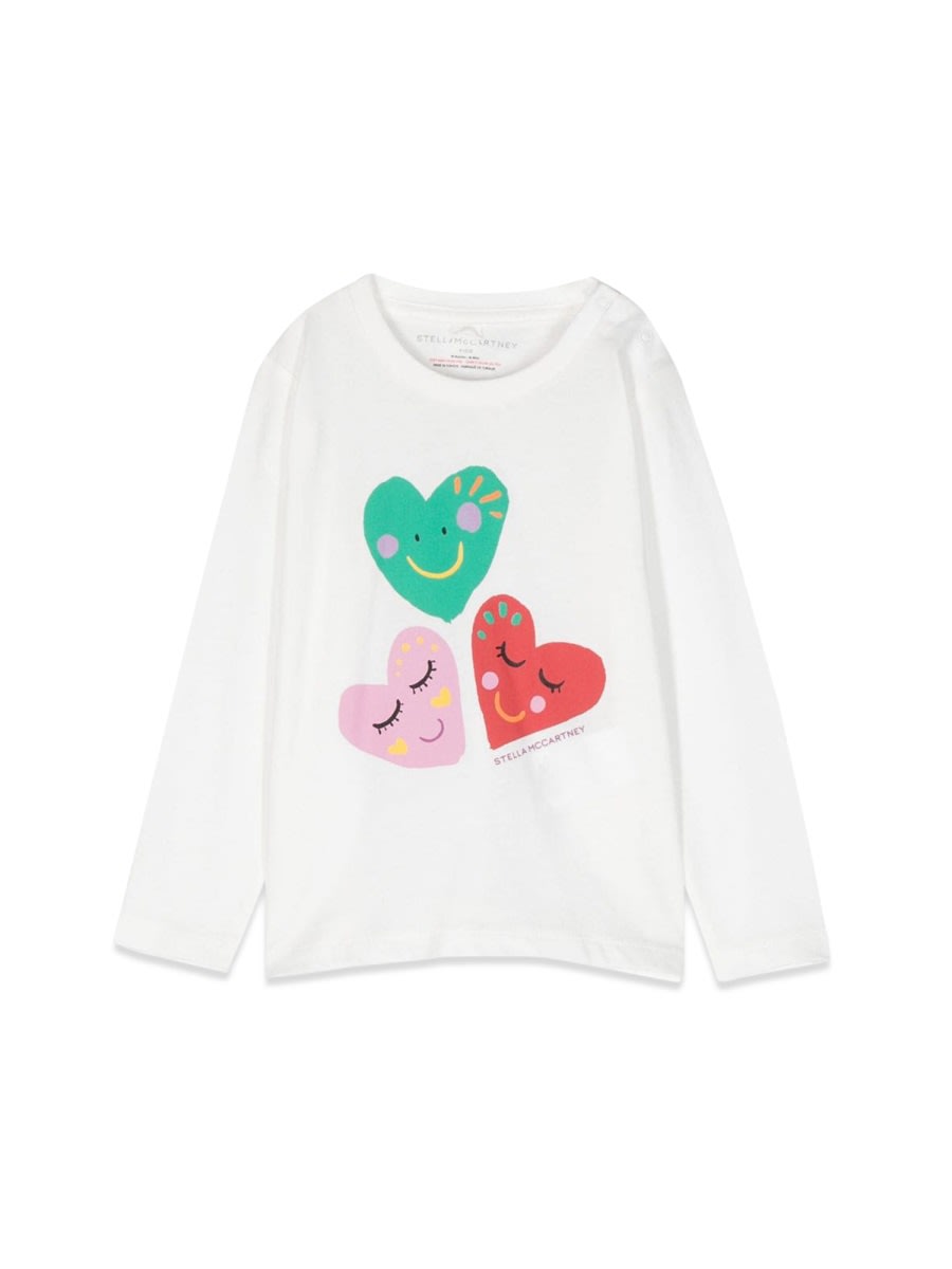 Shop Stella Mccartney T-shirt ml Hearts In White
