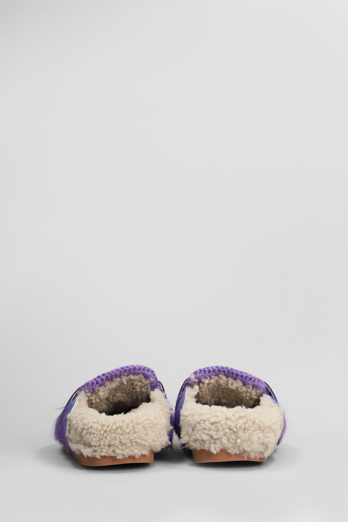 MOU LONG HAIR PONY SLIPPER-MULE IN VIOLA PONY SKIN