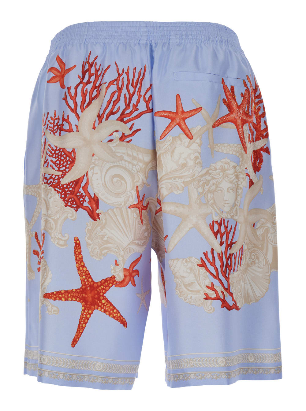 Multicolor Shorts With Seabed Print In Silk Man