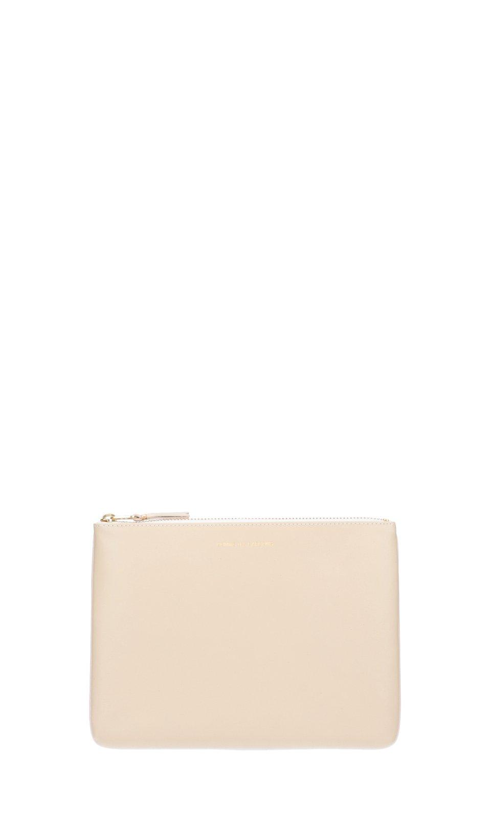 Comme Des Garçons Logo Detailed Classic Wallet In Off White