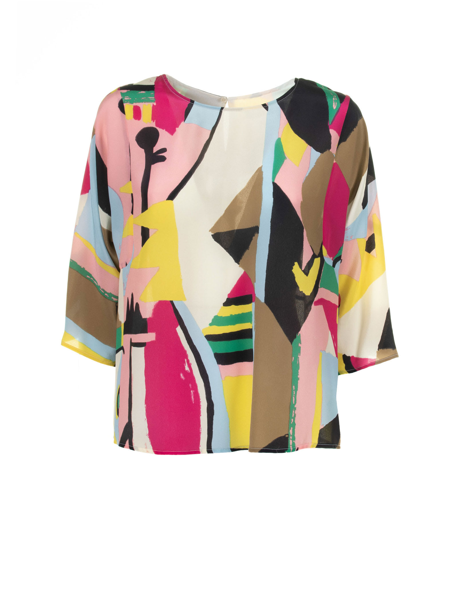 Shop Weekend Max Mara Multicolored Silk Shirt In Fantasia