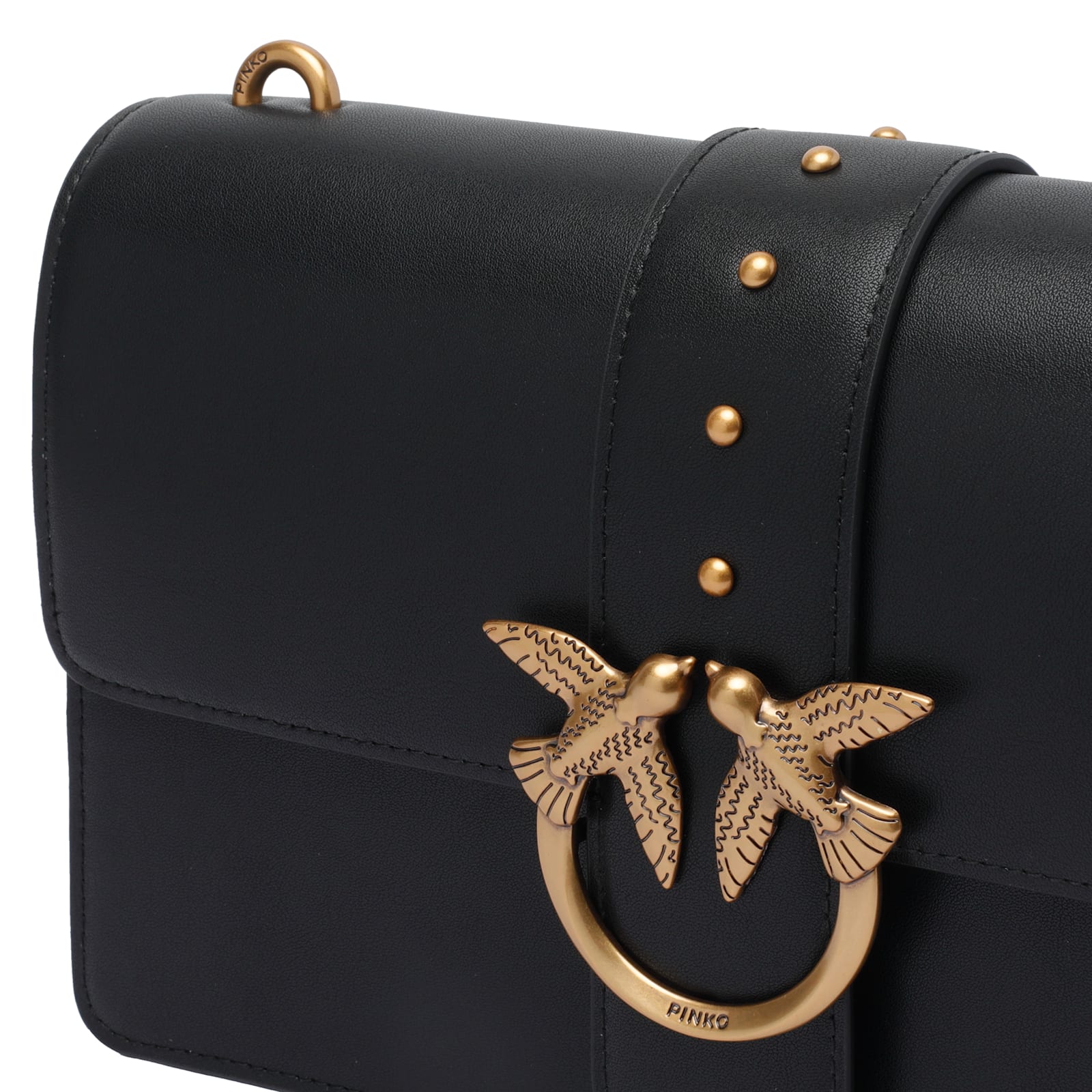 Pinko Love One Antique Gold Green Shoulder Bag