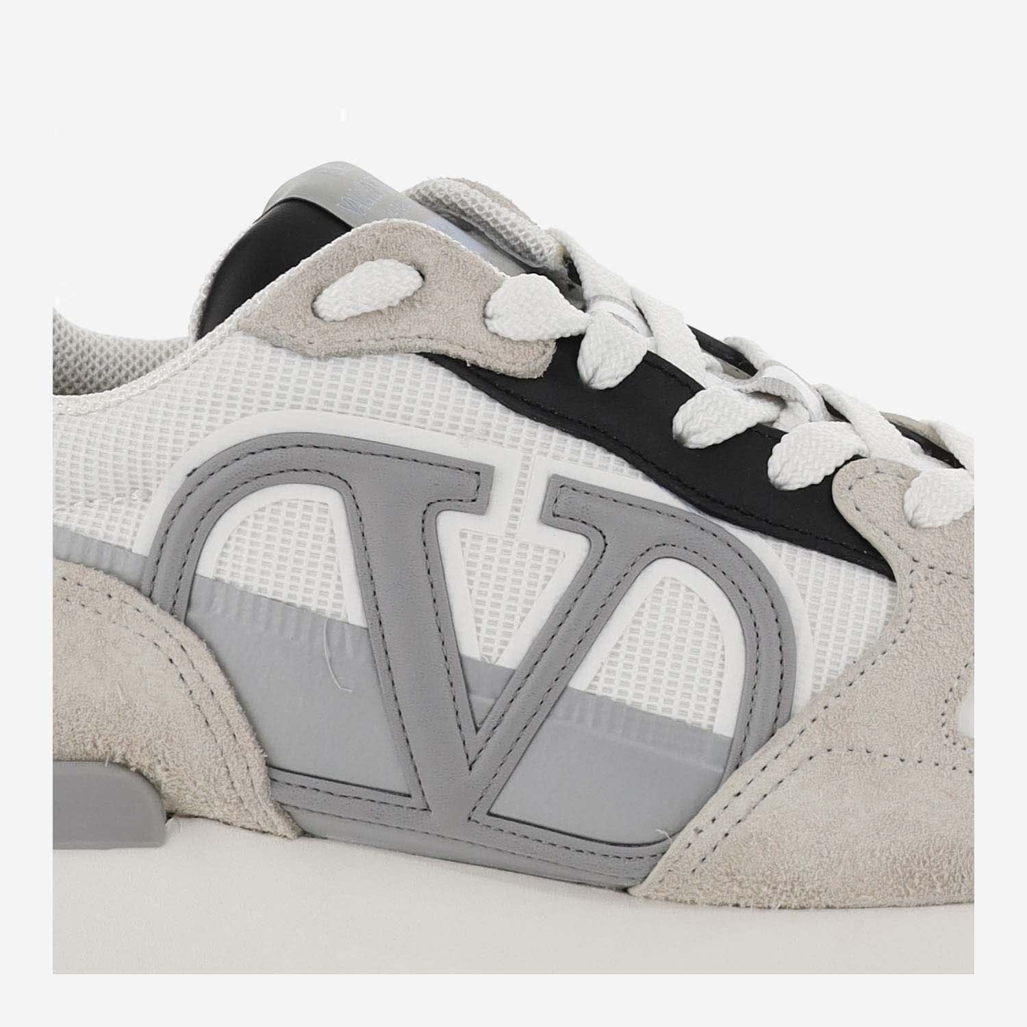 Shop Valentino Low-top Suede Sneakers In Grey