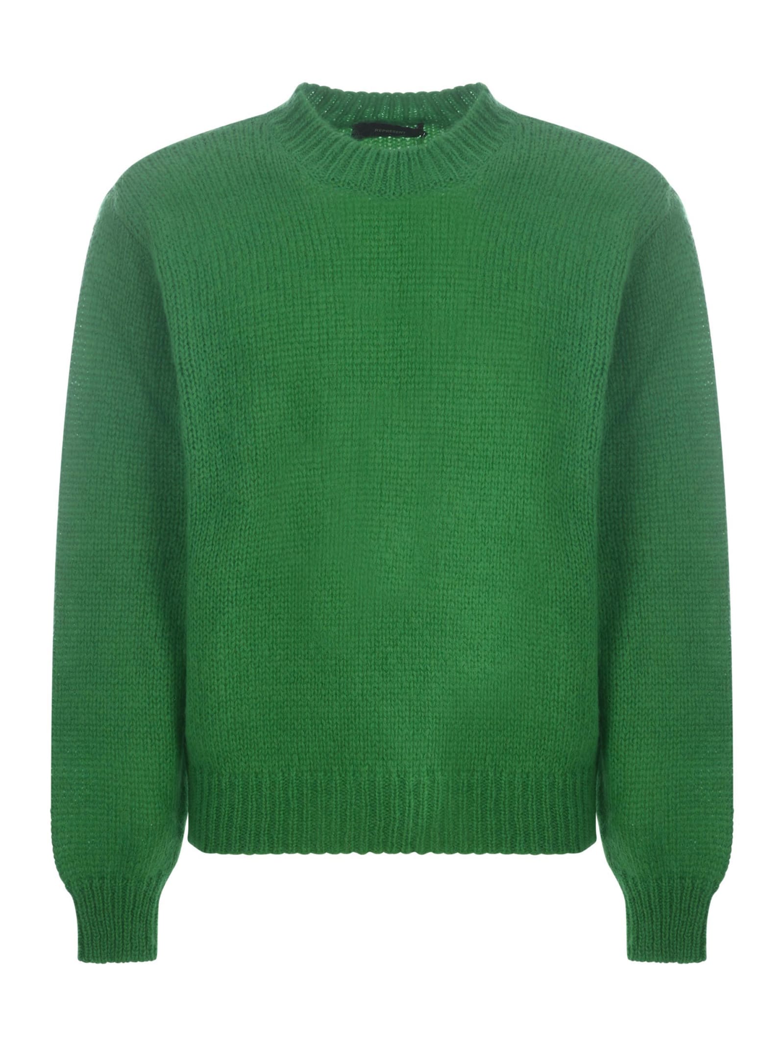 Shop Represent Sweater  In Mohair And Wool Blend In Green