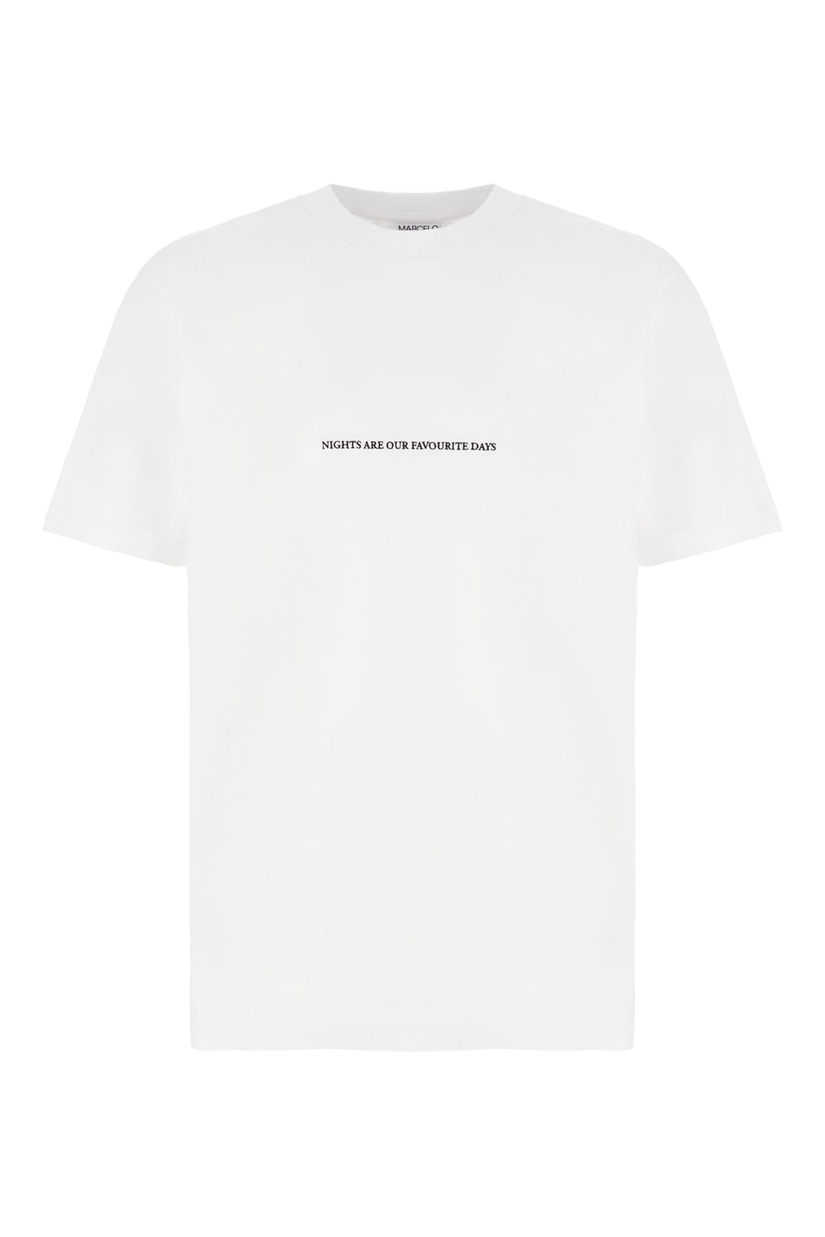 Marcelo Burlon County Of Milan White Stretch Cotton Party Quote T-shirt