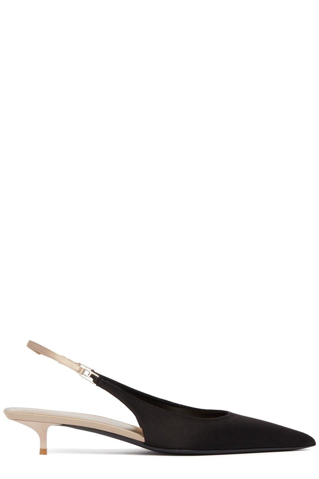 Shop Saint Laurent Cherish Slingback Pumps In Nero Partridge Pink