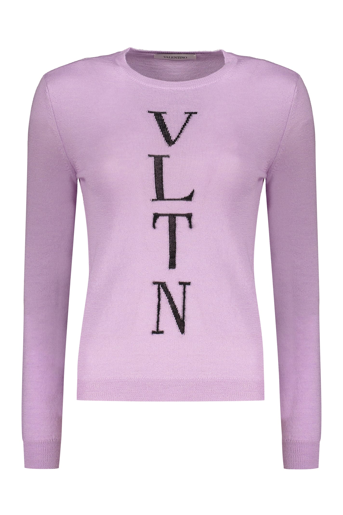 Valentino Long Sleeve Crew-neck Sweater In Pink
