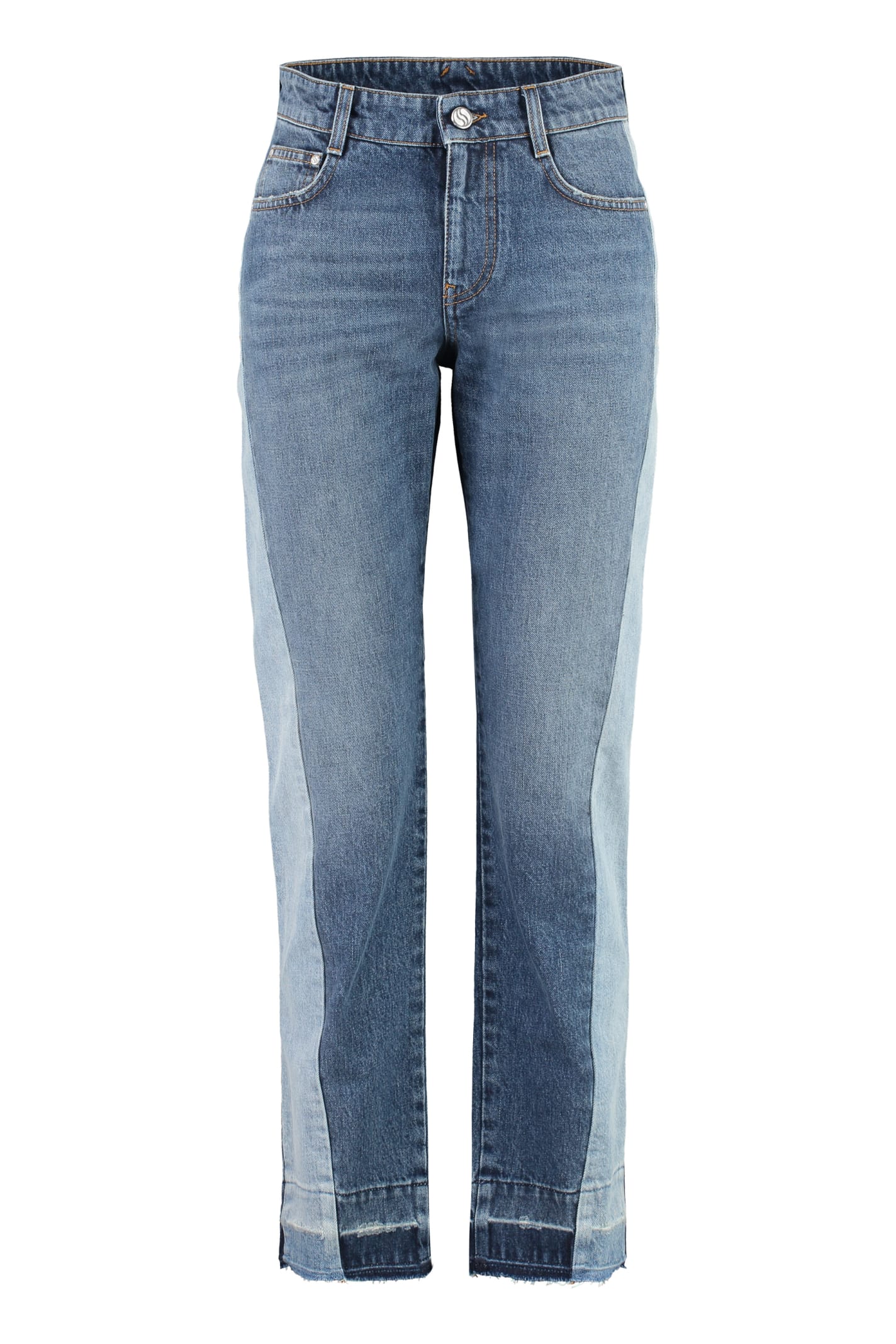 Shop Stella Mccartney 5-pocket Straight-leg Jeans In Doublebluetone
