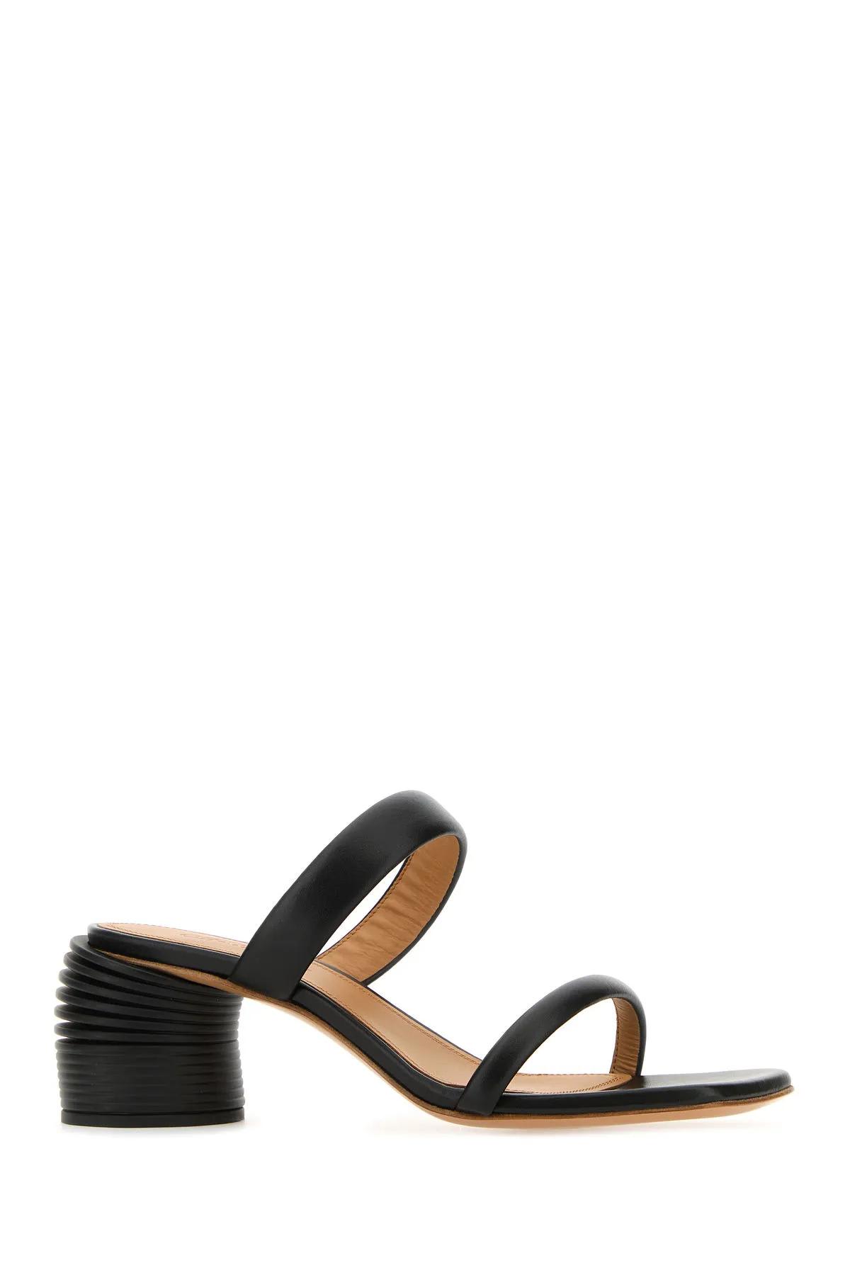 Shop Off-white Black Leather Spring Mules