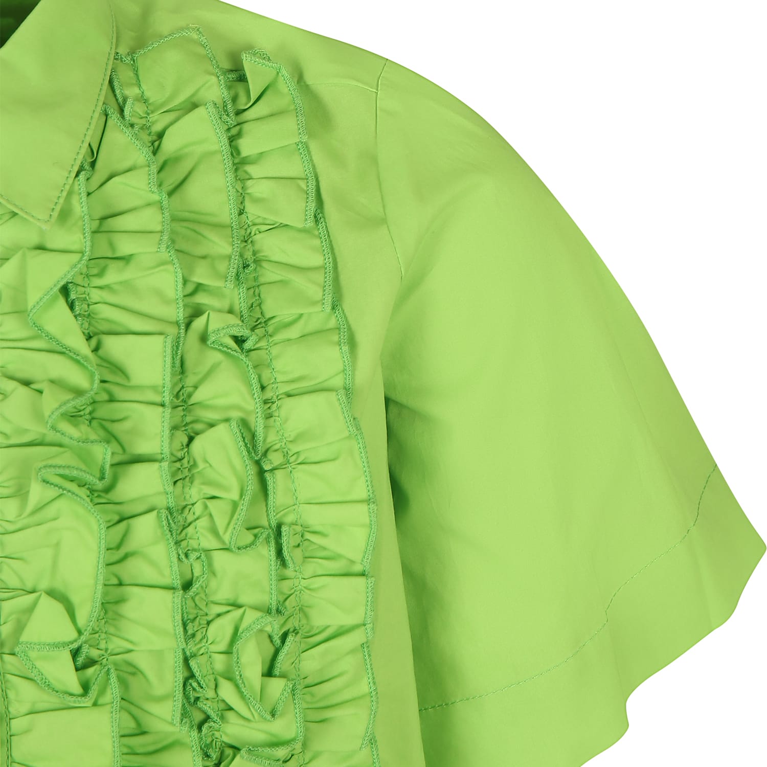 Shop Msgm Green Shirt For Girl With Logo