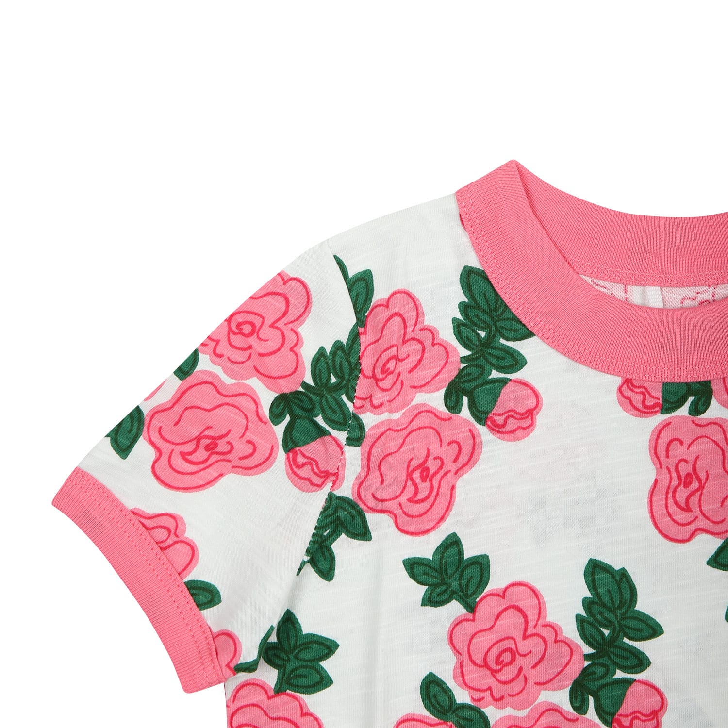 Shop Mini Rodini White T-shirt For Baby Girl With Rose