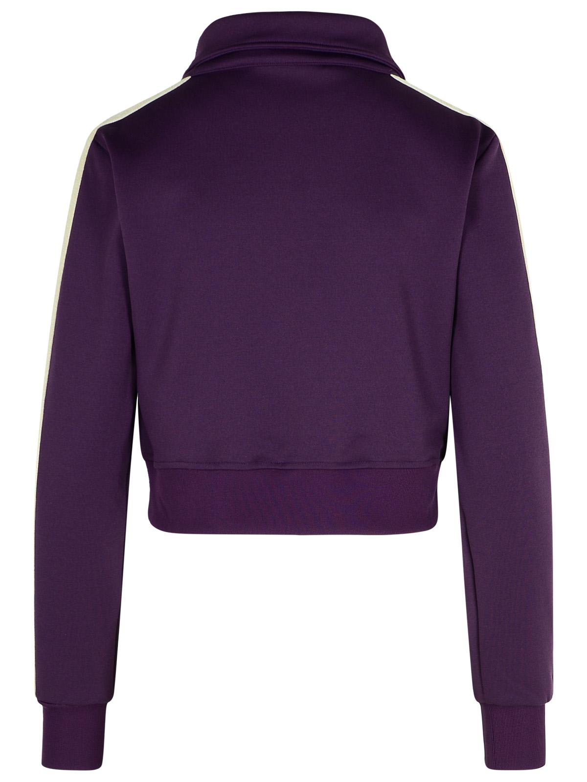 Shop Palm Angels Track Purple Polyester Sweatshirt In Violet