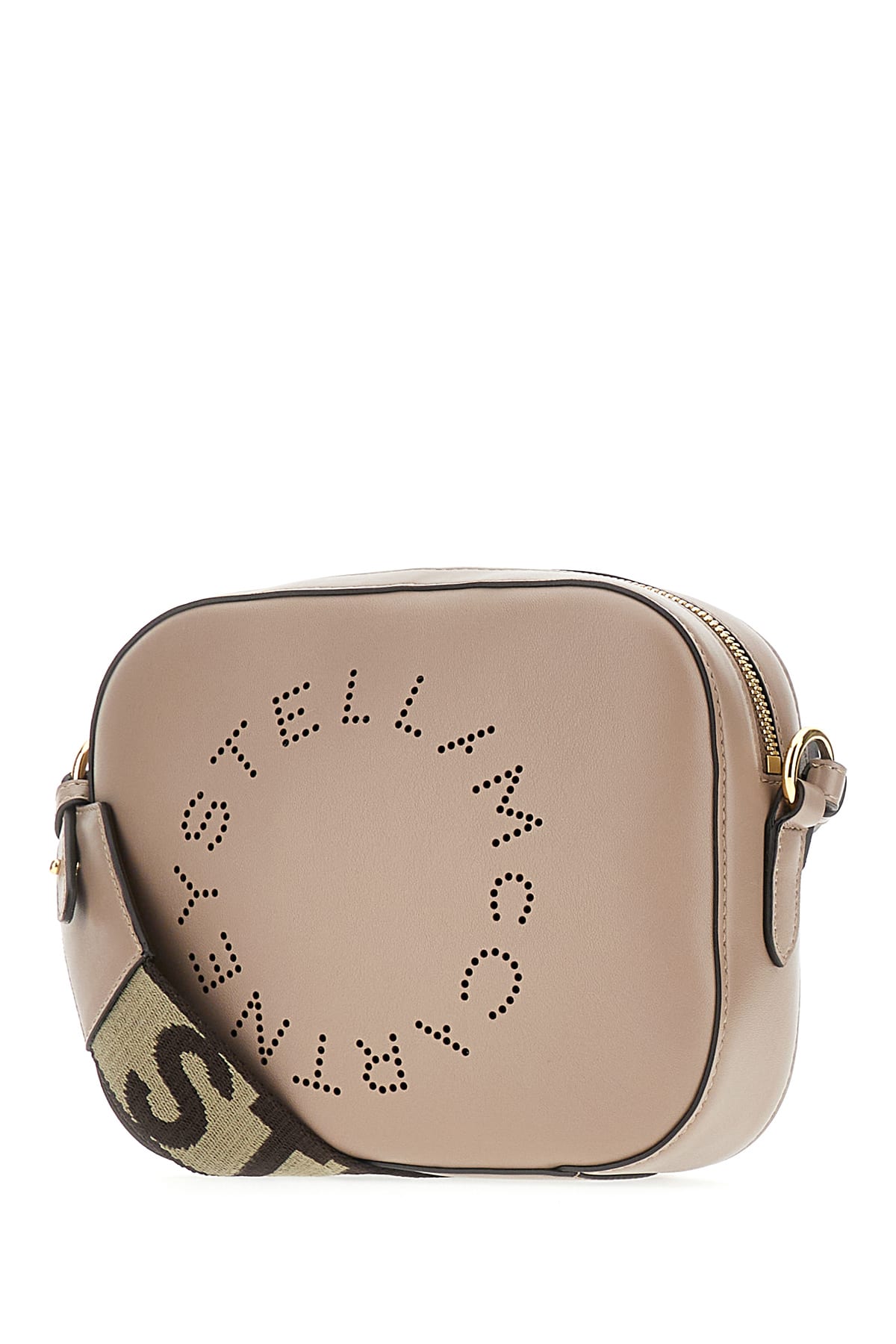 Shop Stella Mccartney Dove Grey Alter Mat Mini Stella Logo Crossbody Bag In 2800