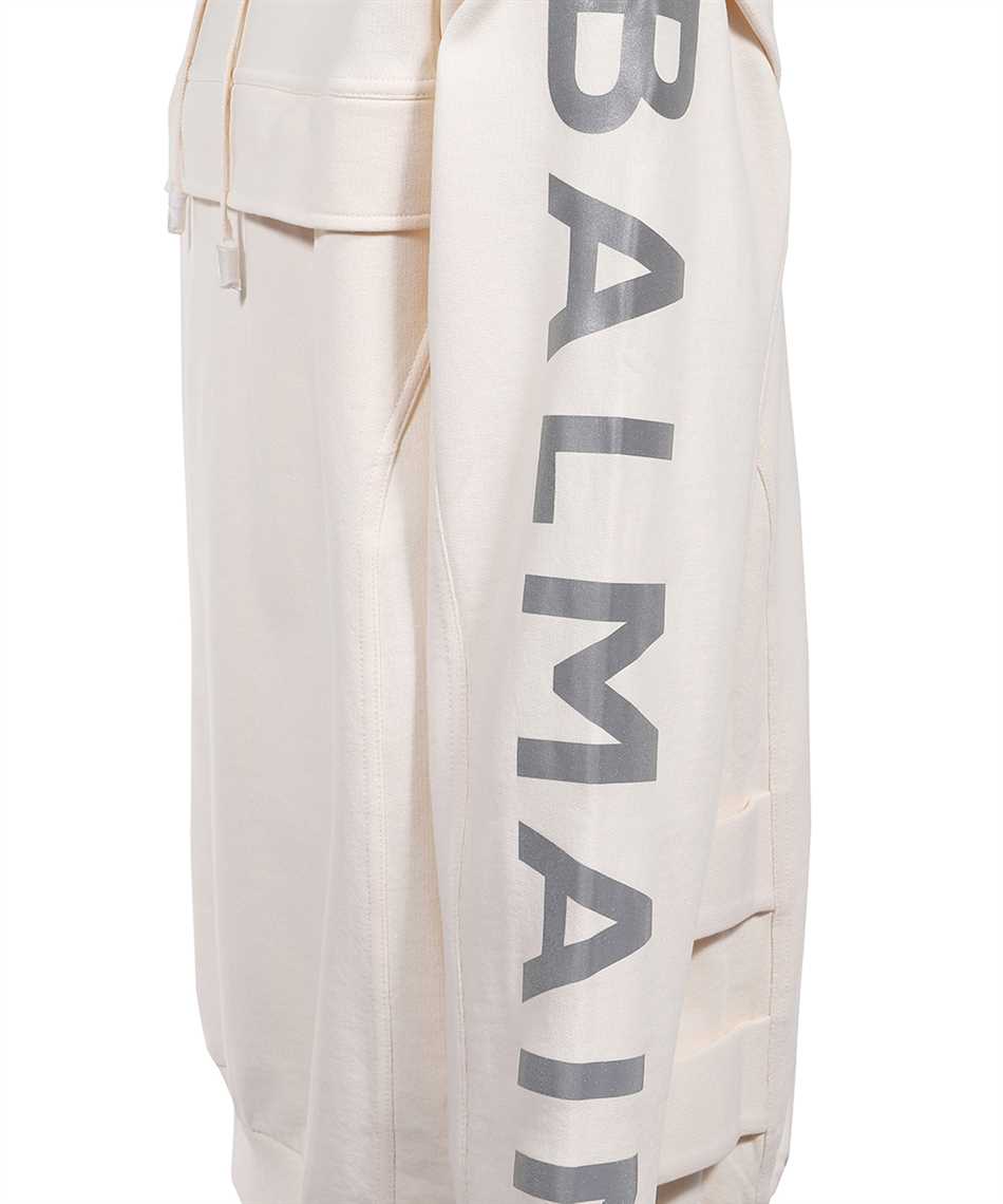 Shop Balmain Hooded Sweatshirt In Beige